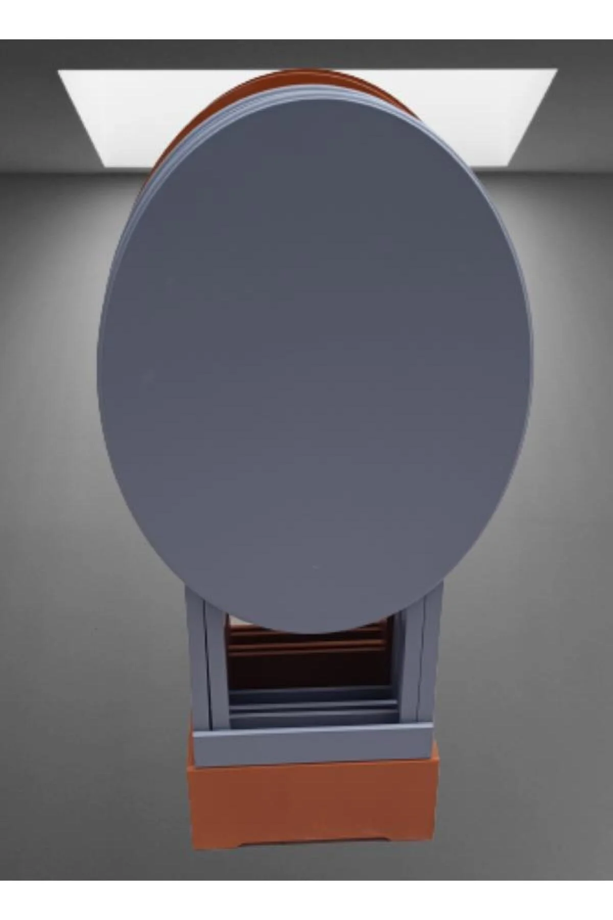Zigon Çanta 90131 Oval Model Dörtlü Ahşap Mdf Ceviz ve Gri Renk Uyumu El Yapımı - Görsel 2