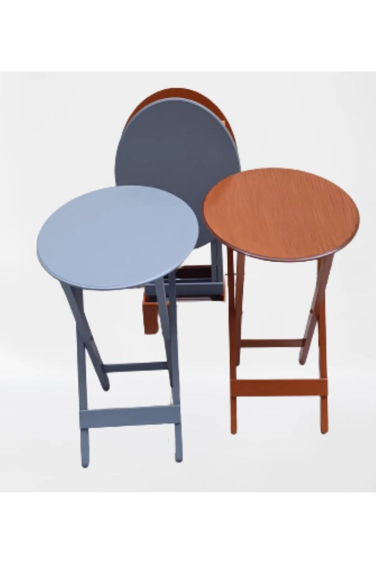 Zigon Çanta 90131 Oval Model Dörtlü Ahşap Mdf Ceviz ve Gri Renk Uyumu El Yapımı - Görsel 5