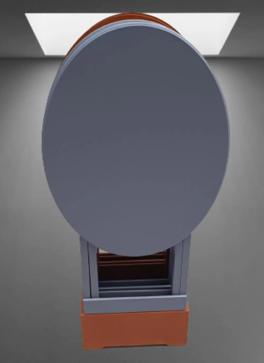 Zigon Çanta 90131 Oval Model Dörtlü Ahşap Mdf Ceviz ve Gri  Renk 