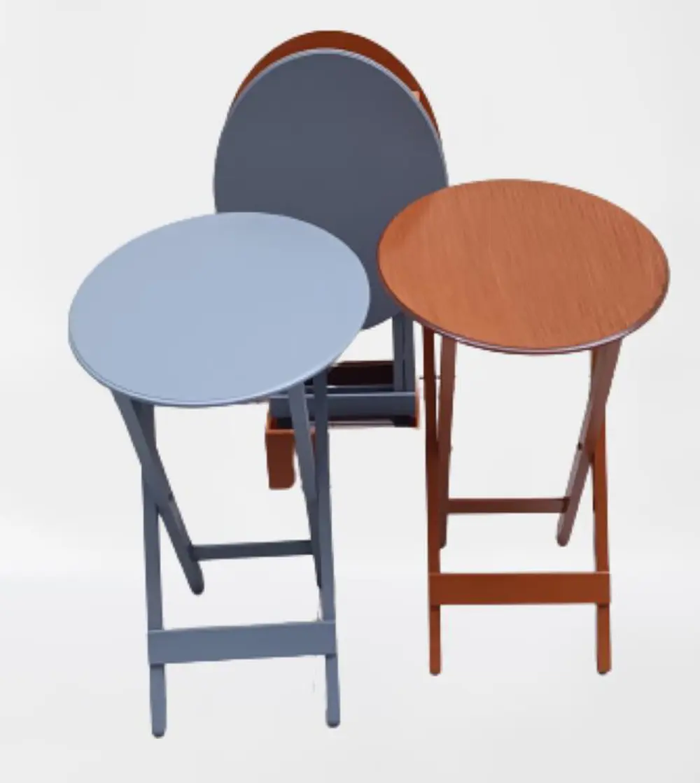 Zigon Çanta 90131 Oval Model Dörtlü Ahşap Mdf Ceviz ve Gri  Renk 