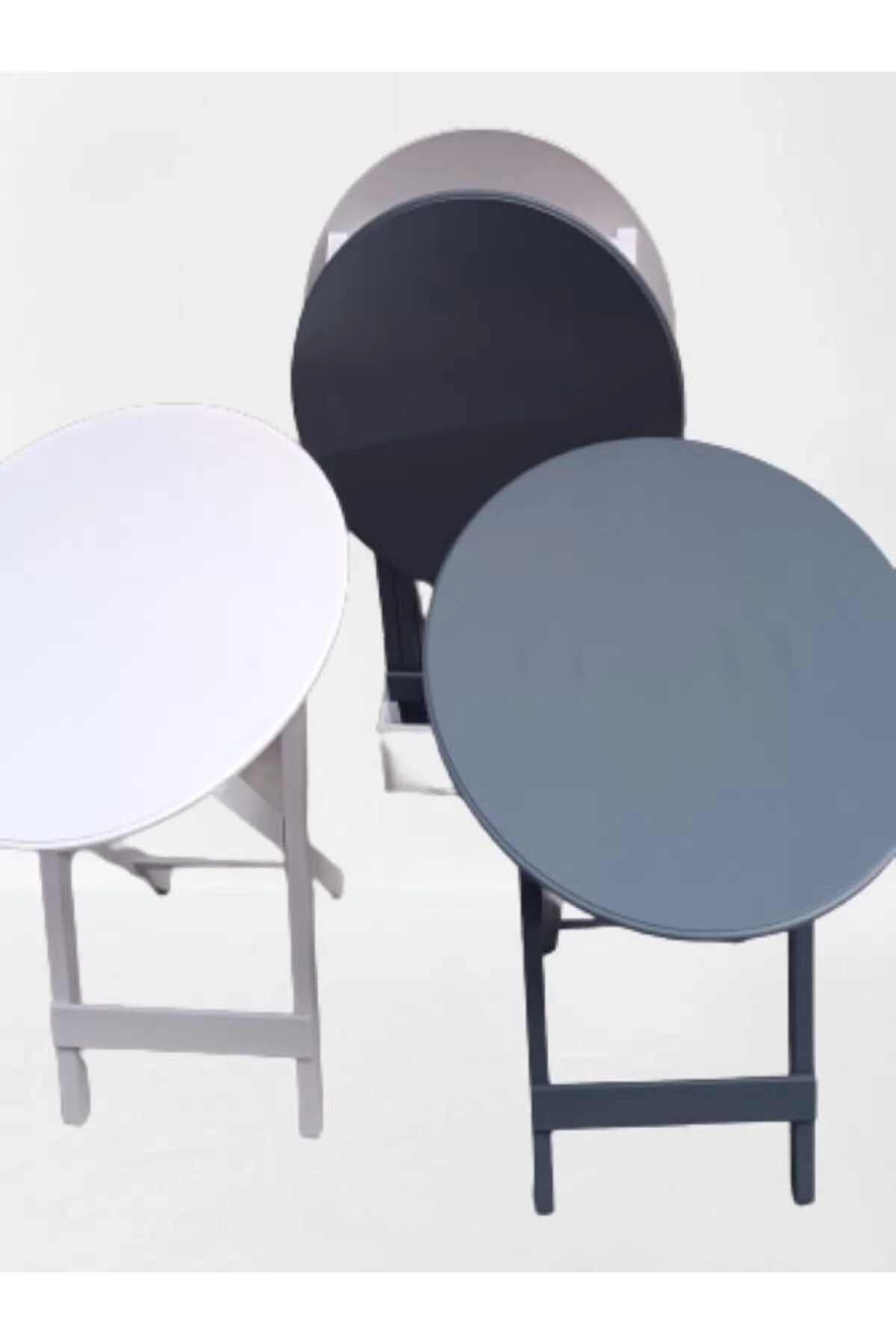 Zigon Çanta 90132 Oval Model Dörtlü Ahşap MDF Parlak Beyaz Gri Renk Uyum El Yapım - Görsel 7