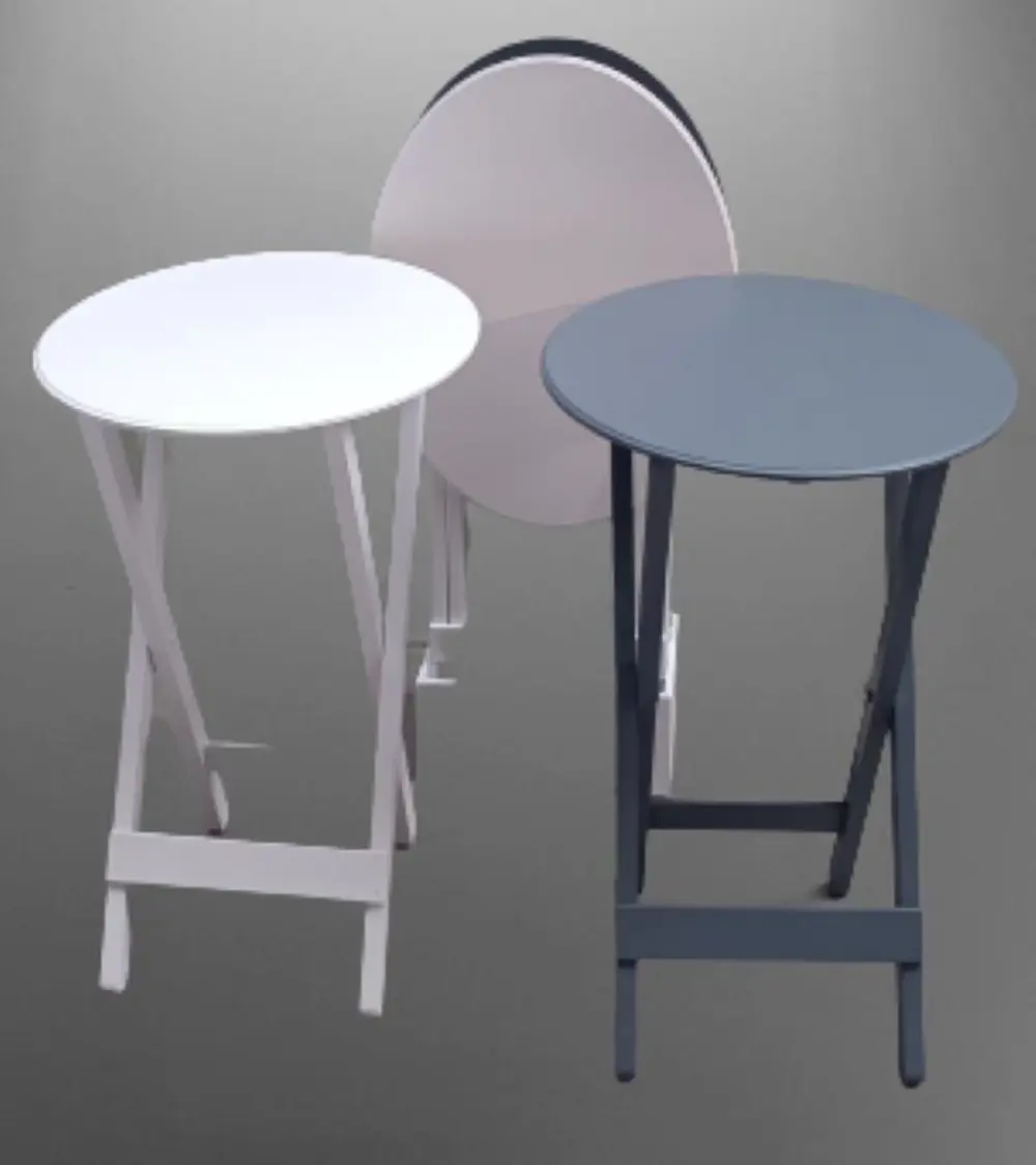 Zigon Çanta 90132 Oval Model Dörtlü Ahşap MDF Parlak Beyaz Gri Re