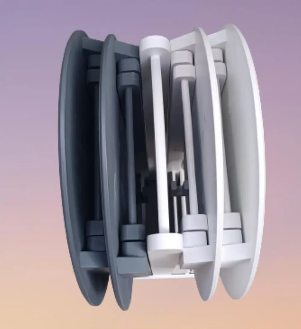 Zigon Çanta 90132 Oval Model Dörtlü Ahşap MDF Parlak Beyaz Gri Re