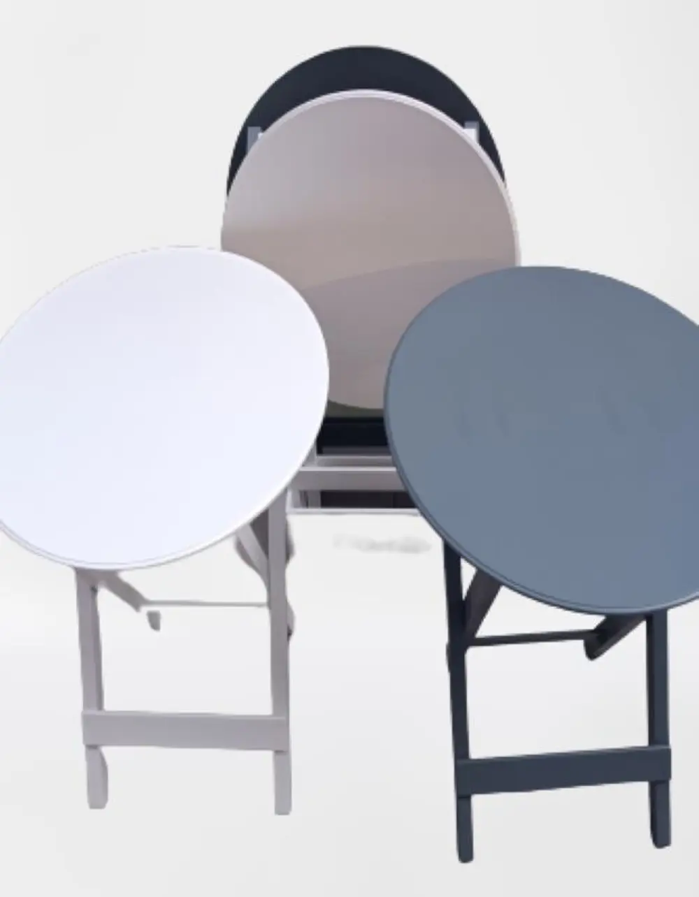 Zigon Çanta 90132 Oval Model Dörtlü Ahşap MDF Parlak Beyaz Gri Re