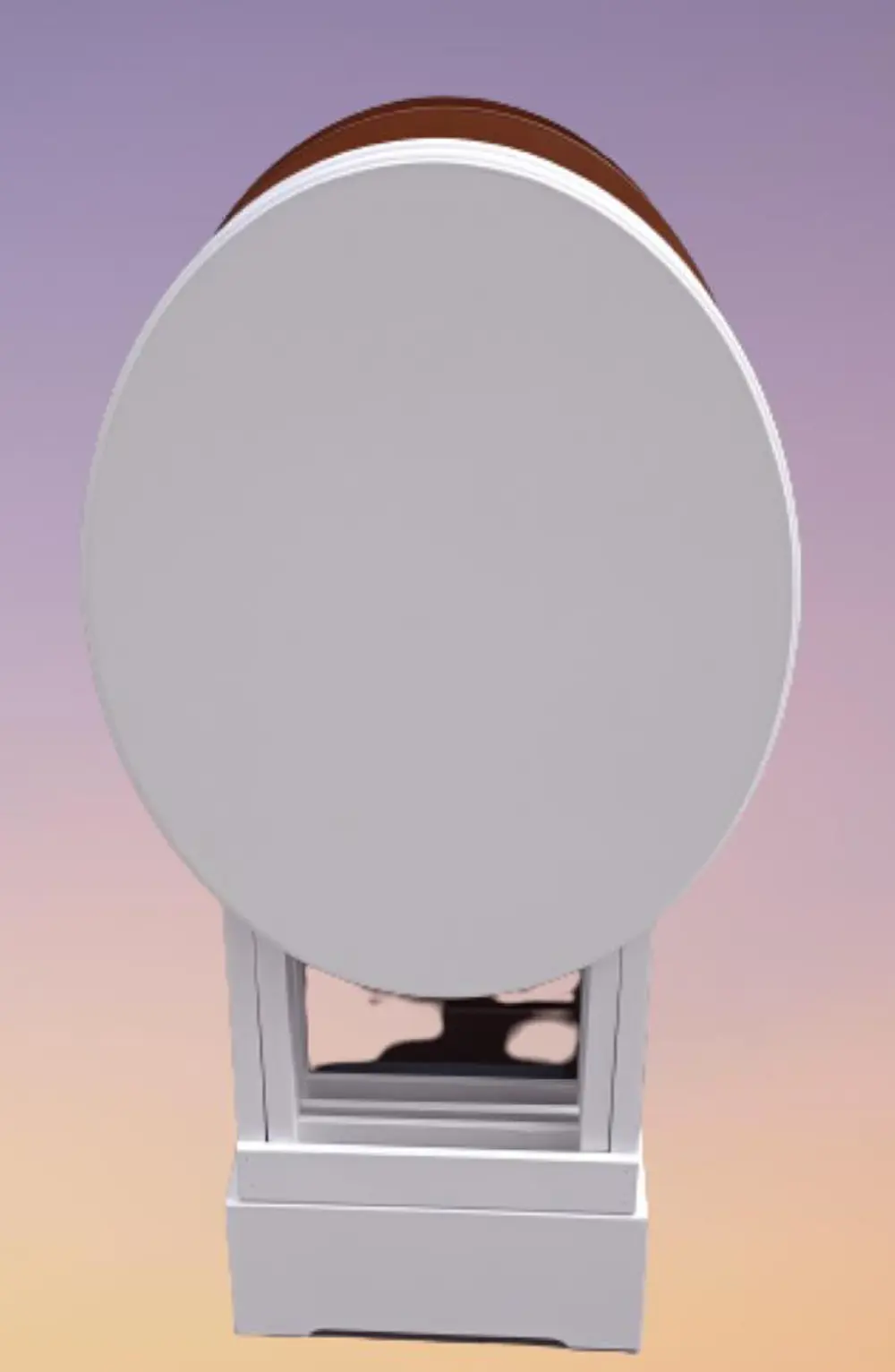 Zigon Çanta 90134 Sehpa Oval Dörtlü Model Ahşap MDF Beyaz ve Cevi