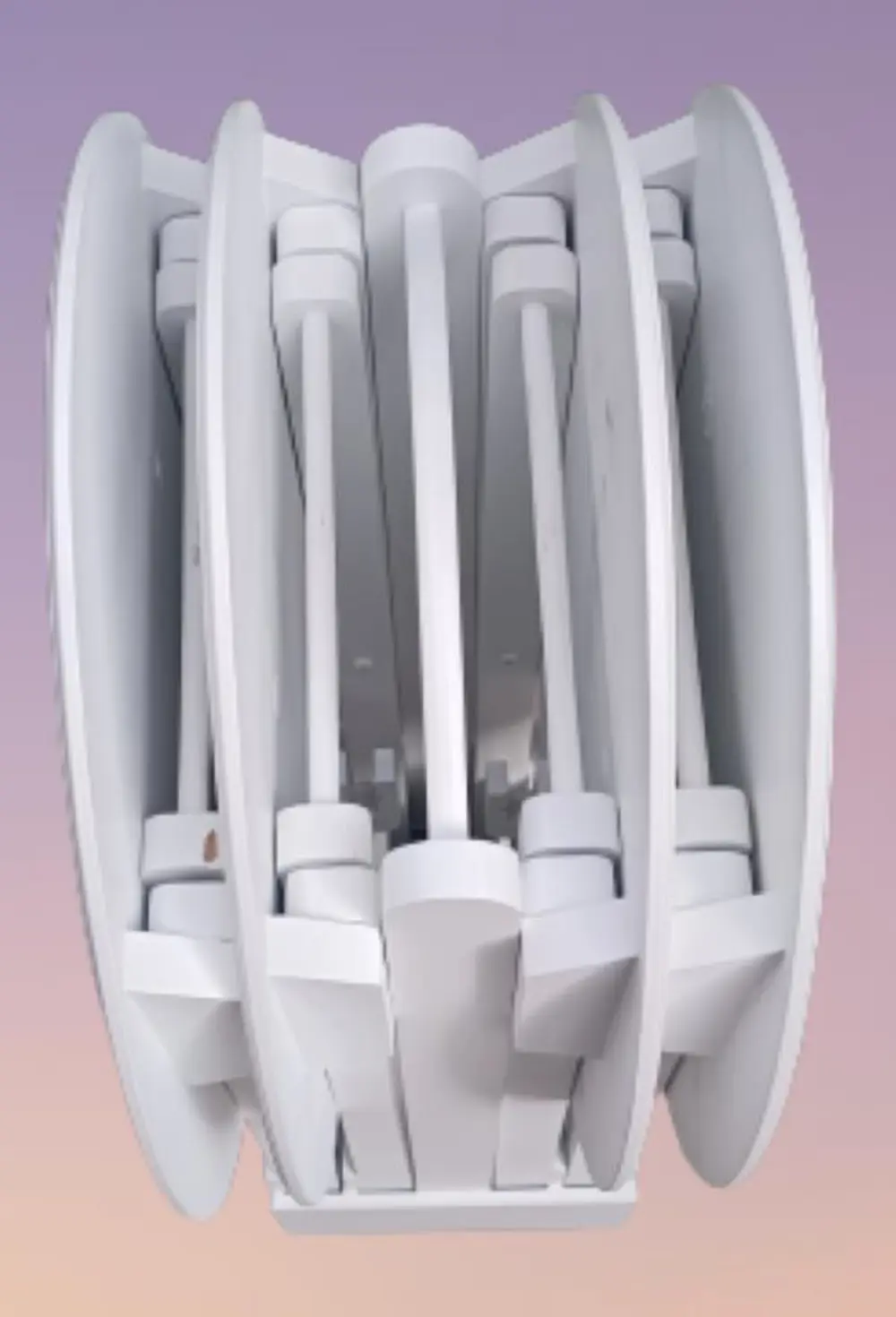 Zigon Çanta 90136 Oval sehpa Dörtlü Model Ahşap Mdf Parlak Beyaz 