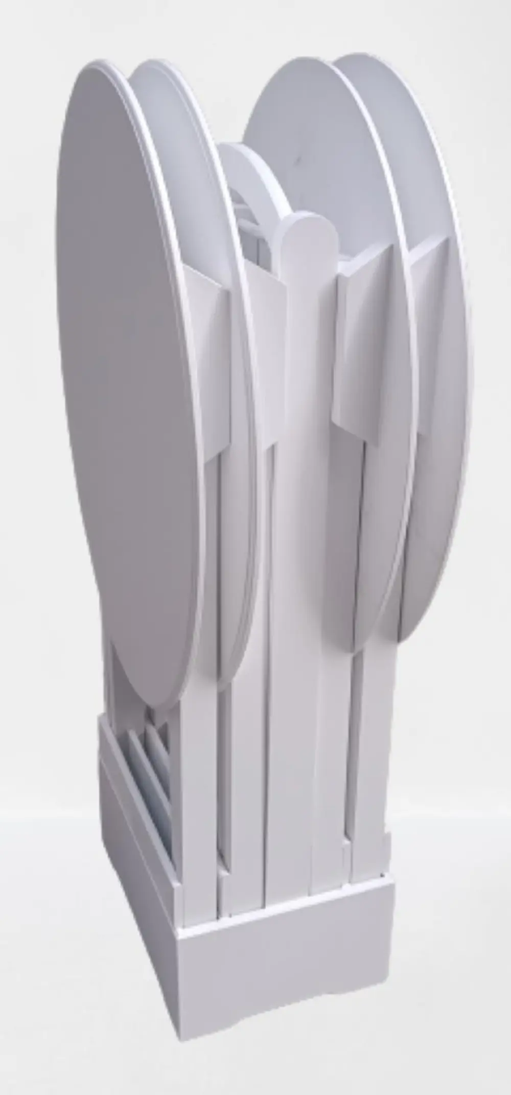 Zigon Çanta 90136 Oval sehpa Dörtlü Model Ahşap Mdf Parlak Beyaz 