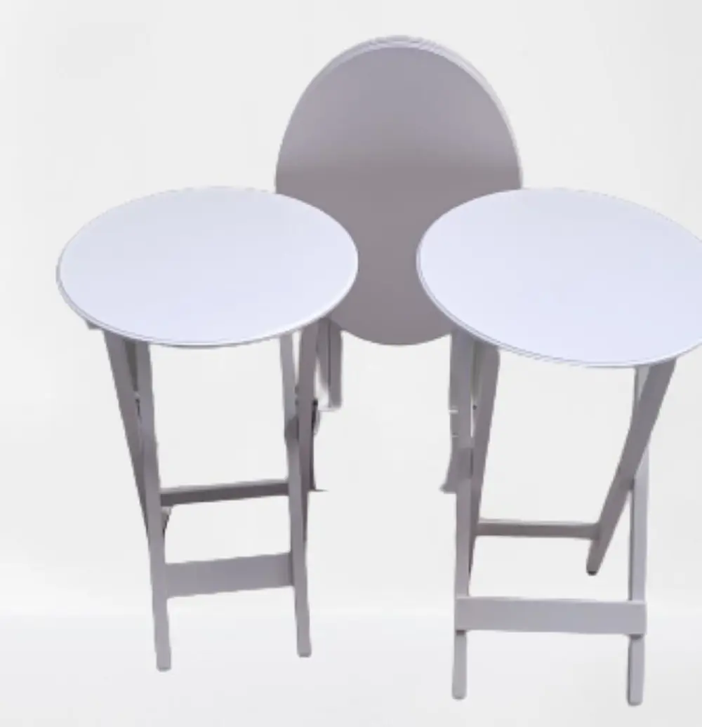 Zigon Çanta 90136 Oval sehpa Dörtlü Model Ahşap Mdf Parlak Beyaz 