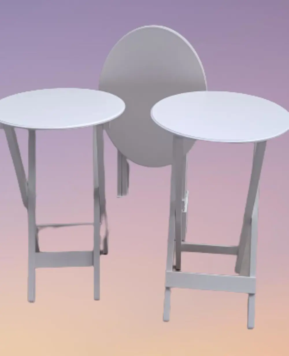 Zigon Çanta 90136 Oval sehpa Dörtlü Model Ahşap Mdf Parlak Beyaz 