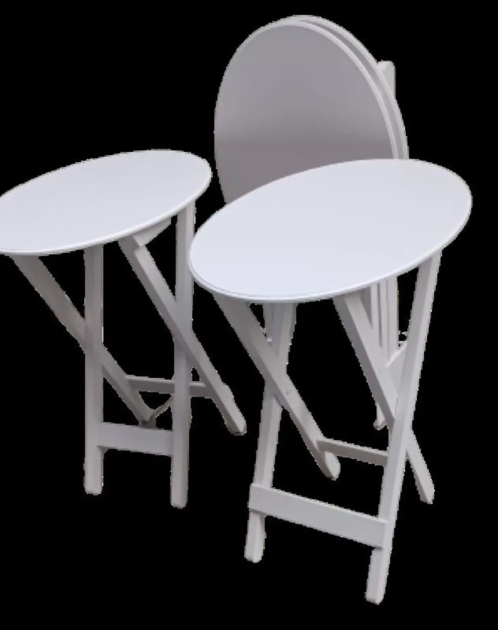 Zigon Çanta 90136 Oval sehpa Dörtlü Model Ahşap Mdf Parlak Beyaz 