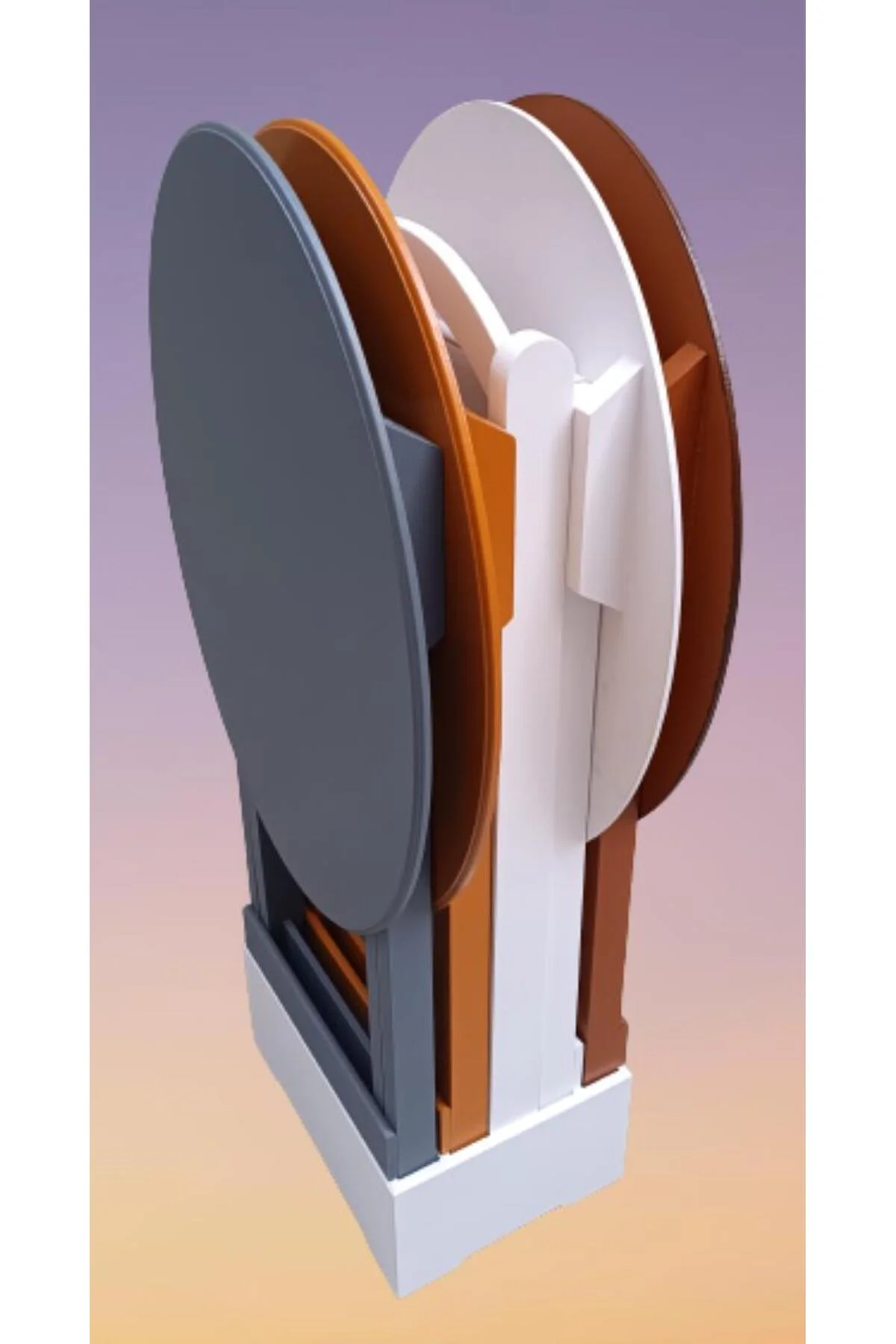 Zigon Çanta 90137 Oval Dörtlü Model ahşap Mdf Gri Ceviz Beyaz Hardal Renk Uyum Zigon Çanta 90137 Oval Dörtlü Model ahşap Mdf Gri Ceviz Beyaz Hardal Renk Uyum - Görsel 8