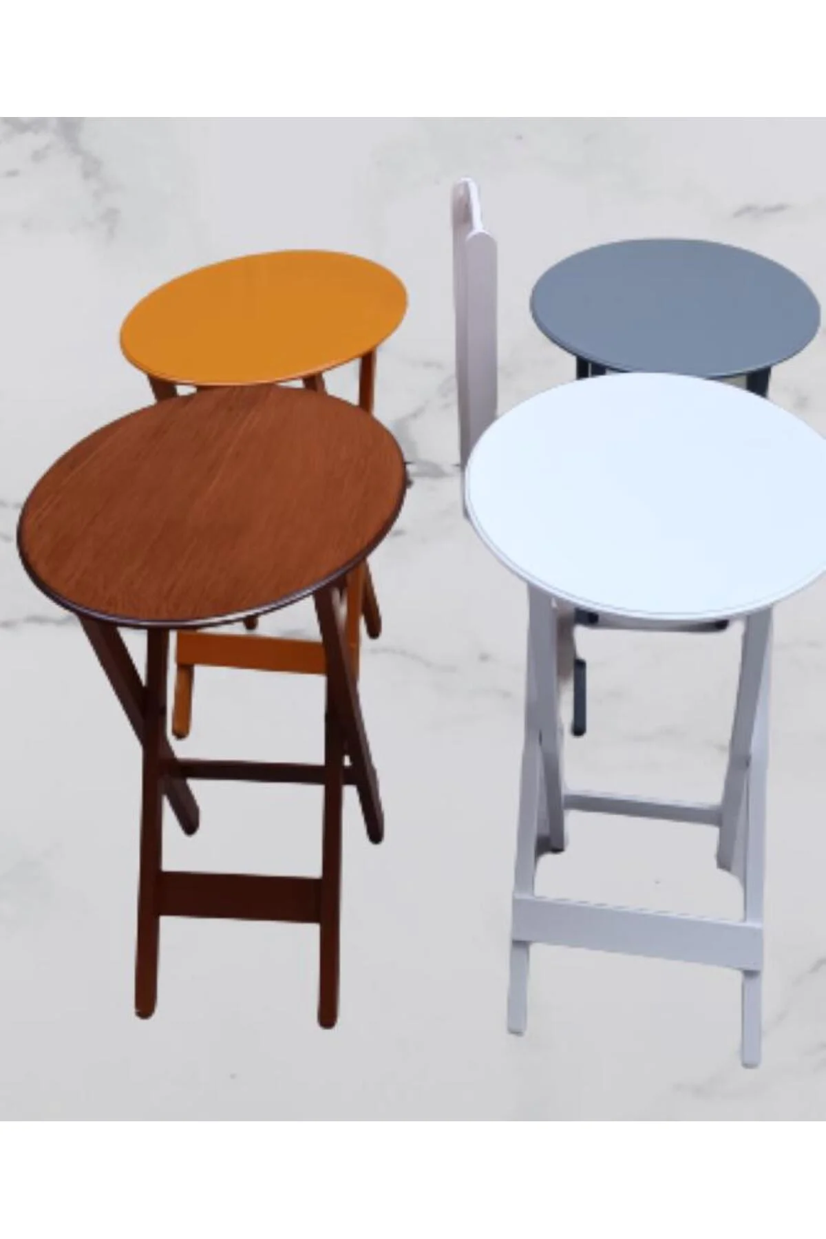 Zigon Çanta 90137 Oval Dörtlü Model ahşap Mdf Gri Ceviz Beyaz Hardal Renk Uyum - Görsel 3