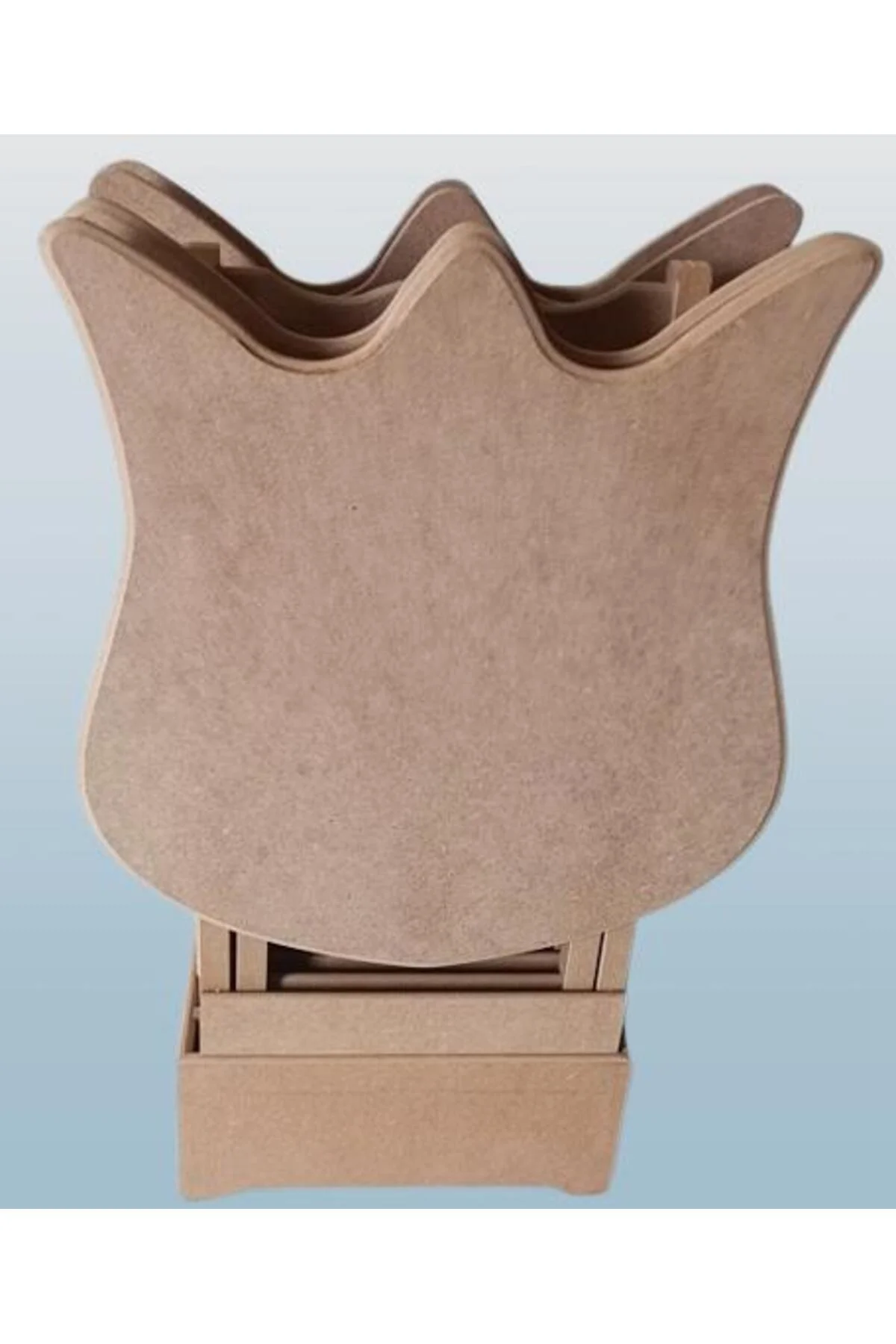Zigon Çanta 90225 kalpli Sehpa Dörtlü HAM Model Ahşap MDF HAM CNC Kesim El Yapım - Görsel 4