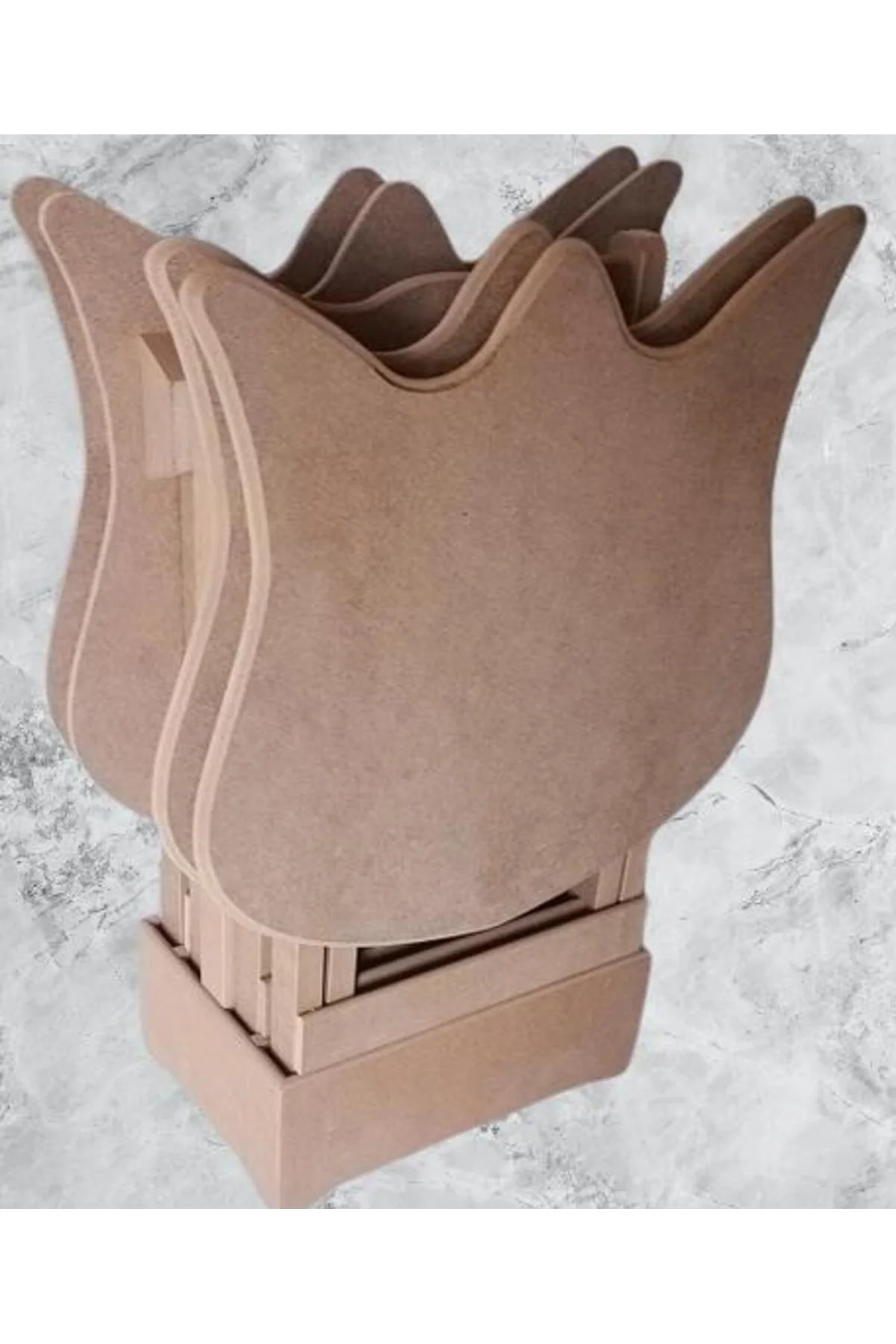 Zigon Çanta 90225 kalpli Sehpa Dörtlü HAM Model Ahşap MDF HAM CNC Kesim El Yapım - Görsel 2