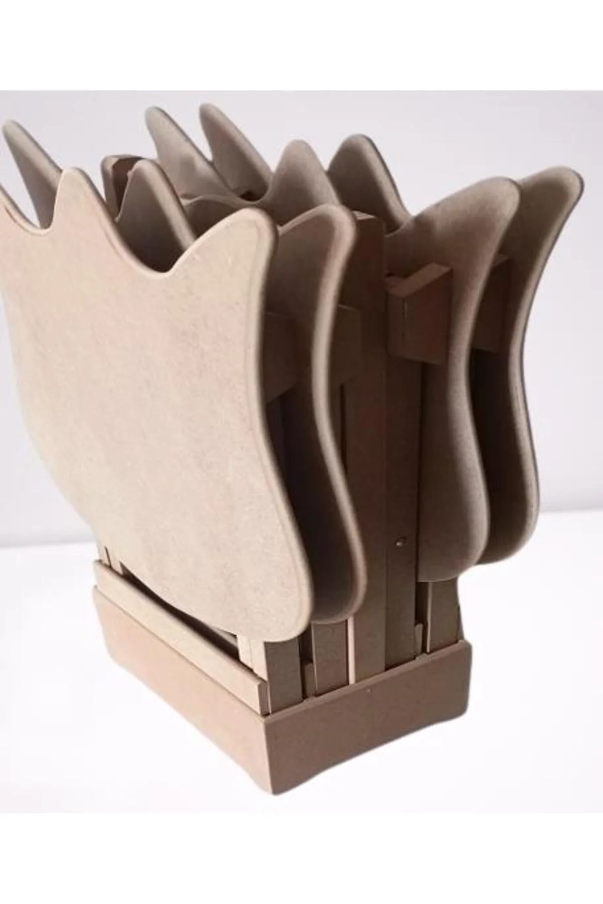 Zigon Çanta 90225 kalpli Sehpa Dörtlü HAM Model Ahşap MDF HAM CNC Kesim El Yapım - Görsel 5