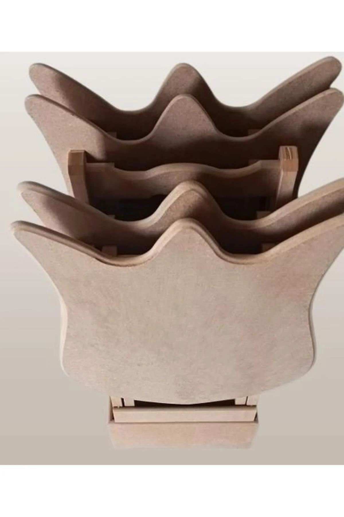Zigon Çanta 90225 kalpli Sehpa Dörtlü HAM Model Ahşap MDF HAM CNC Kesim El Yapım - Görsel 3