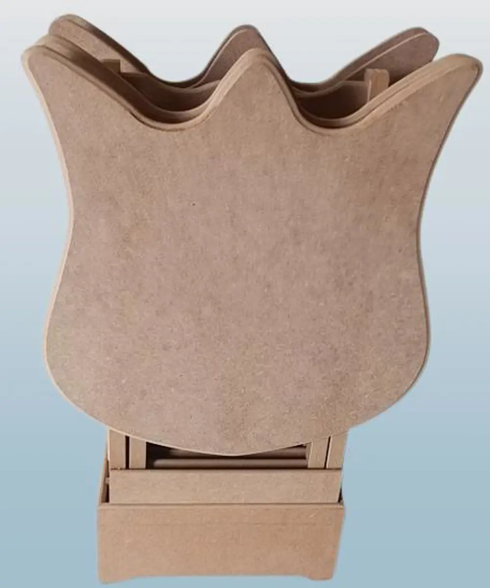 Zigon Çanta 90225 kalpli Sehpa Dörtlü HAM Model Ahşap MDF HAM CNC