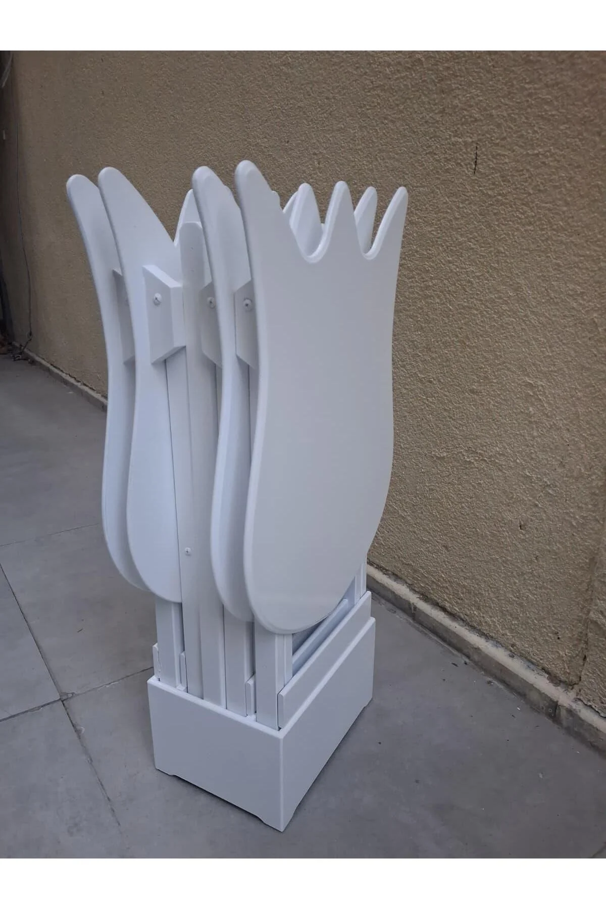 Zigon Çanta 90539 Lale Model Dörtlü Takım Ahşap MDF Beyaz Renk El Yapım - Görsel 5