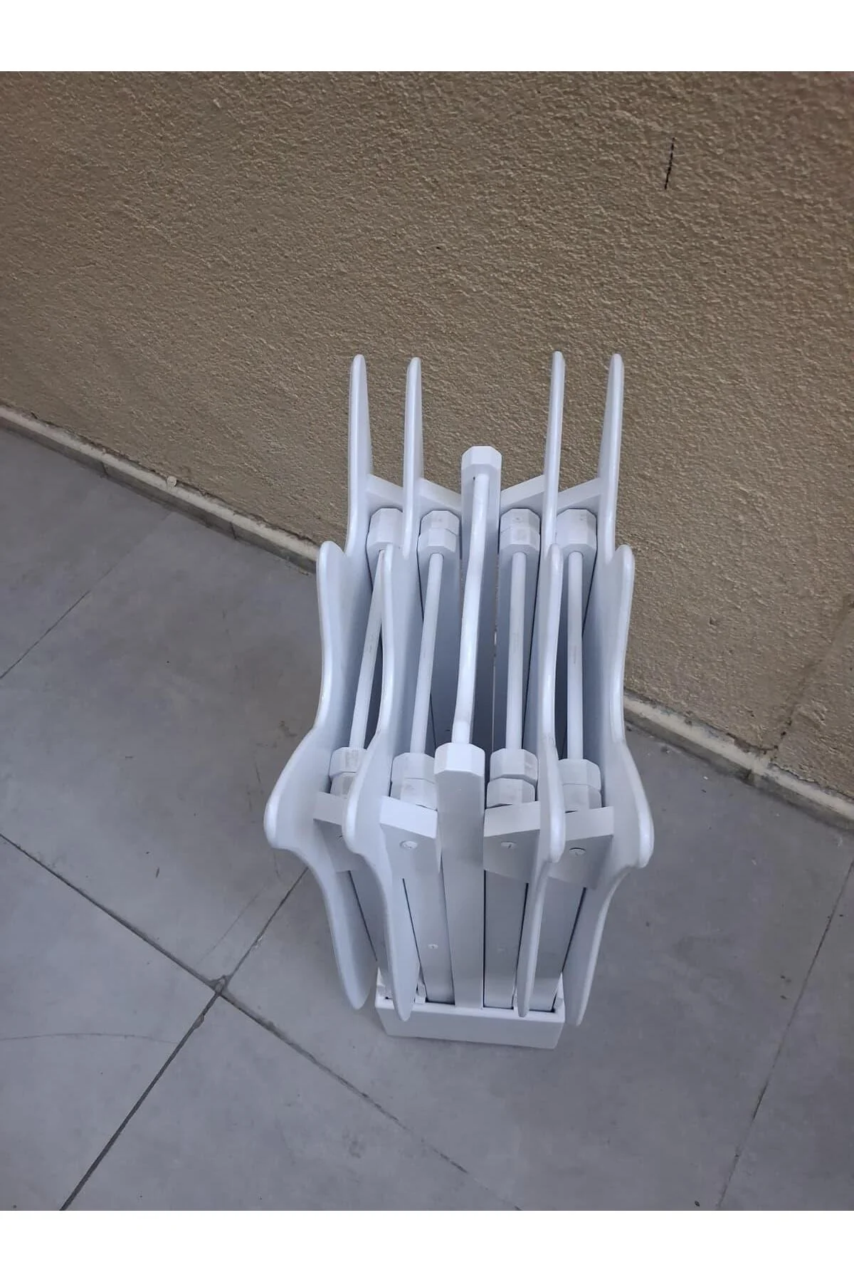 Zigon Çanta 90539 Lale Model Dörtlü Takım Ahşap MDF Beyaz Renk El Yapım - Görsel 3