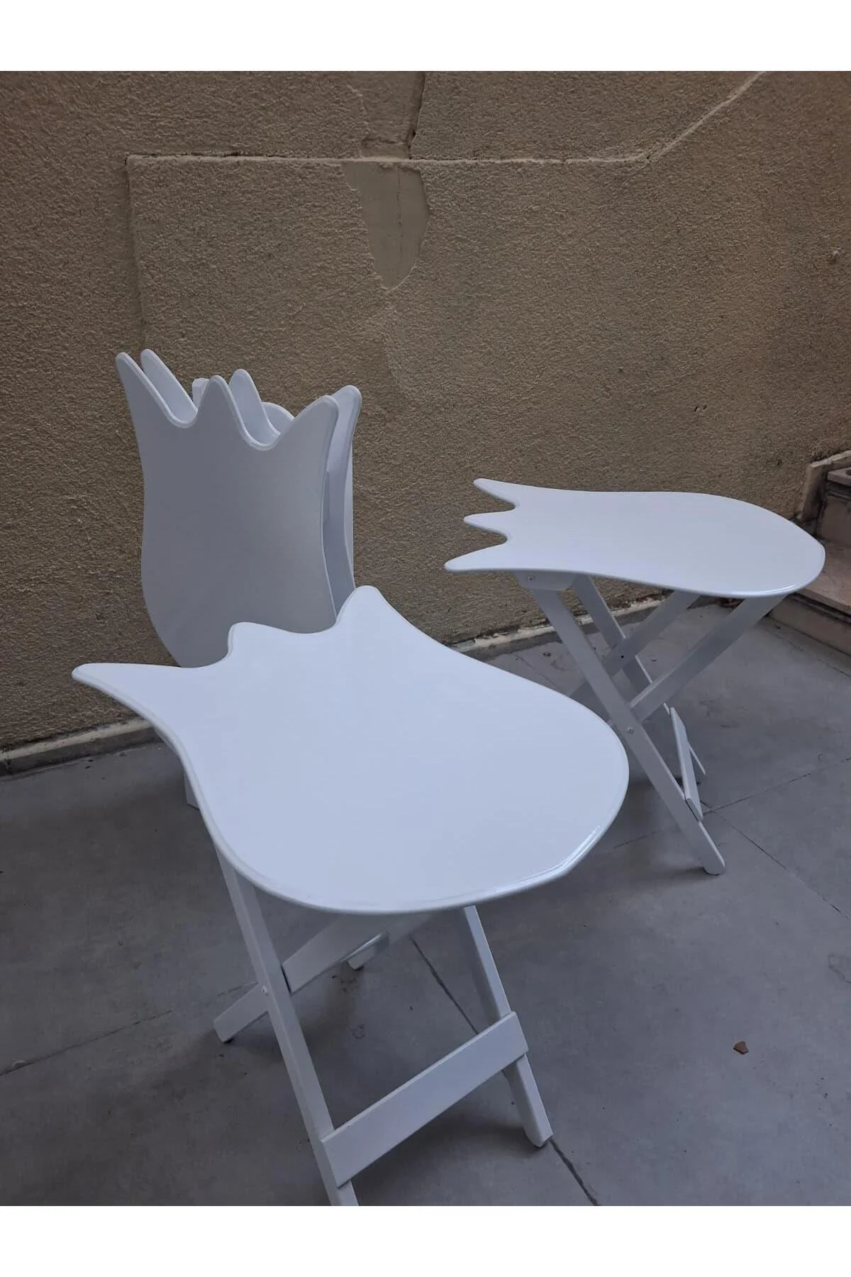 Zigon Çanta 90539 Lale Model Dörtlü Takım Ahşap MDF Beyaz Renk El Yapım - Görsel 8