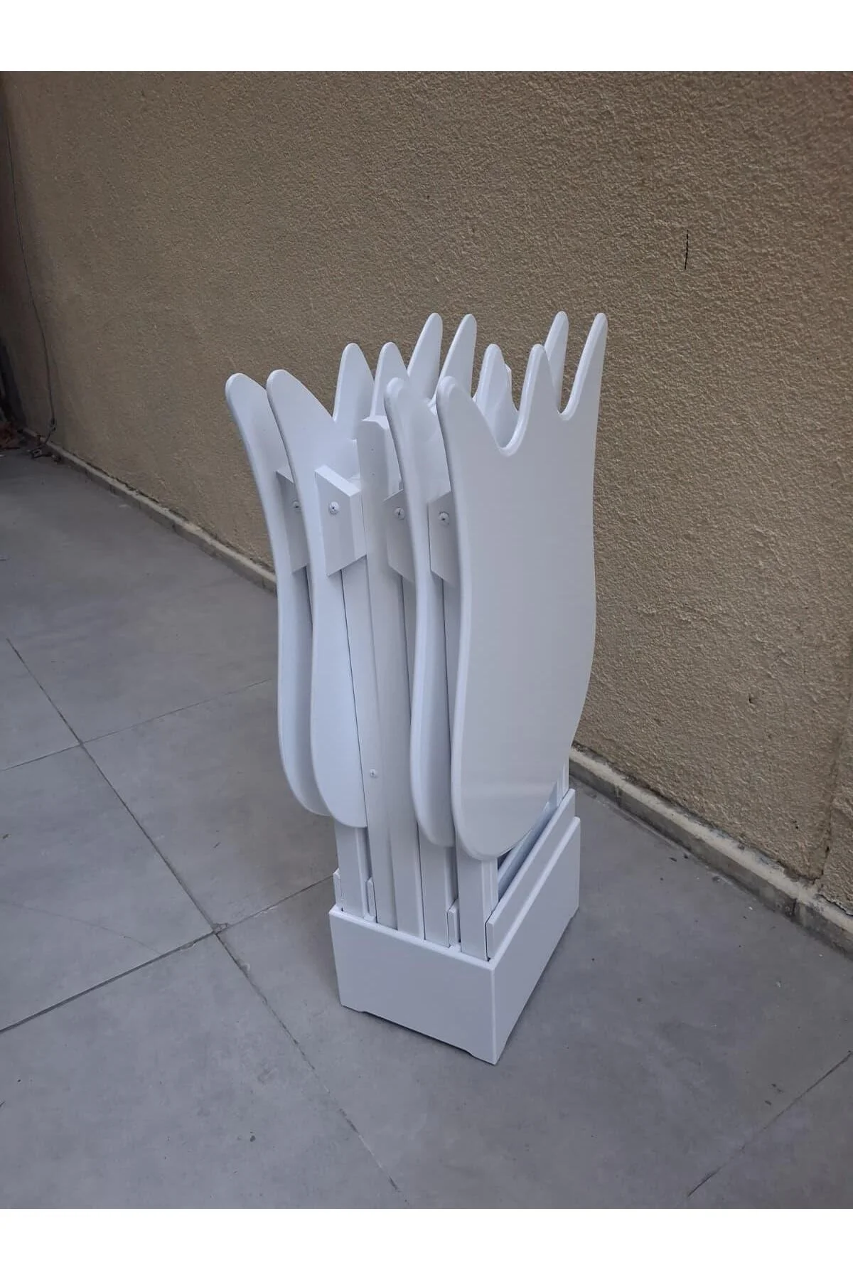 Zigon Çanta 90539 Lale Model Dörtlü Takım Ahşap MDF Beyaz Renk El Yapım - Görsel 4