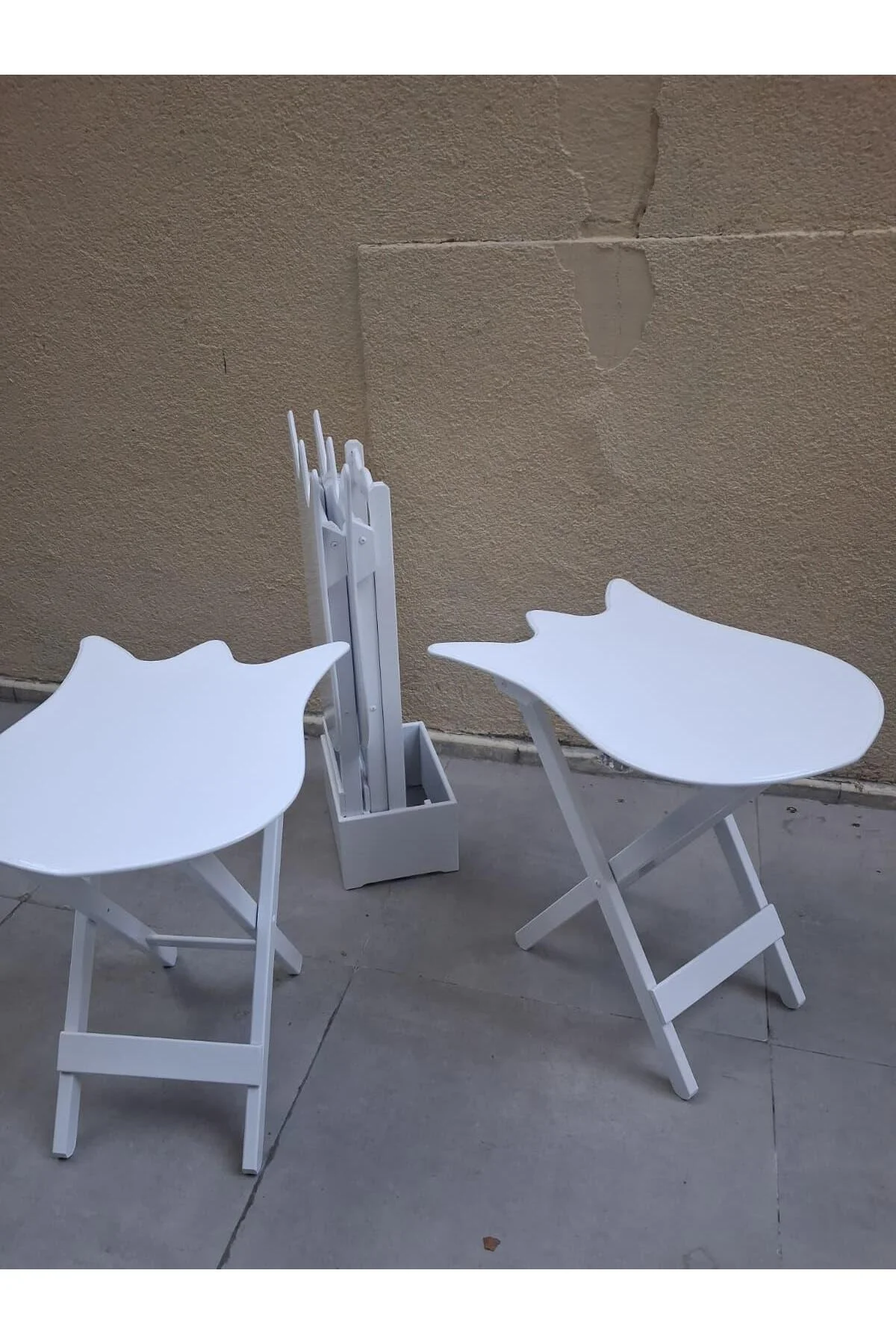 Zigon Çanta 90539 Lale Model Dörtlü Takım Ahşap MDF Beyaz Renk El Yapım - Görsel 6