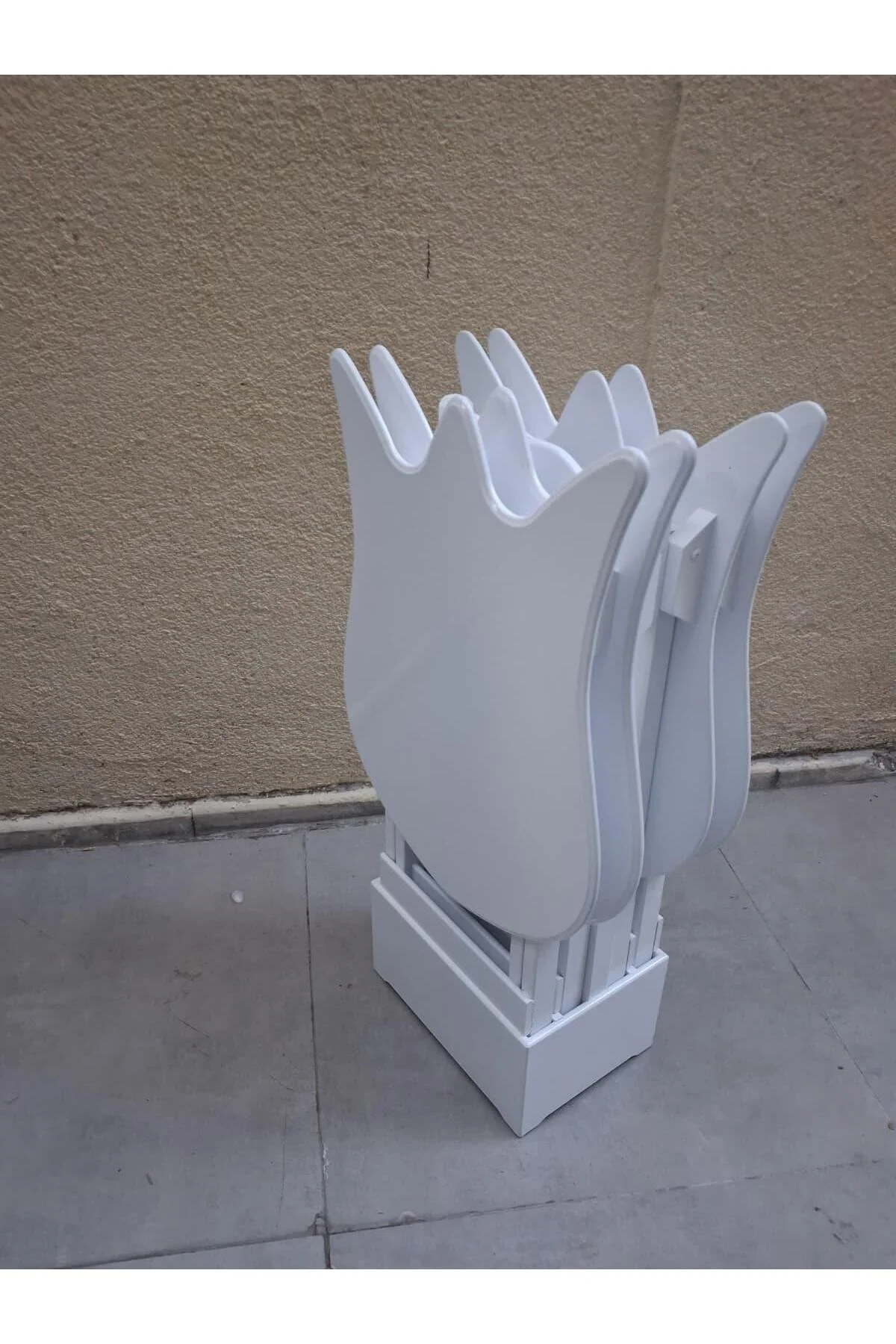 Zigon Çanta 90539 Lale Model Dörtlü Takım Ahşap MDF Beyaz Renk El Yapım - Görsel 2