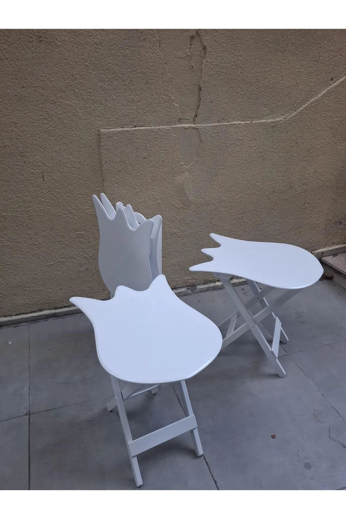 Zigon Çanta 90539 Lale Model Dörtlü Takım Ahşap MDF Beyaz Renk El Yapım - Görsel 7