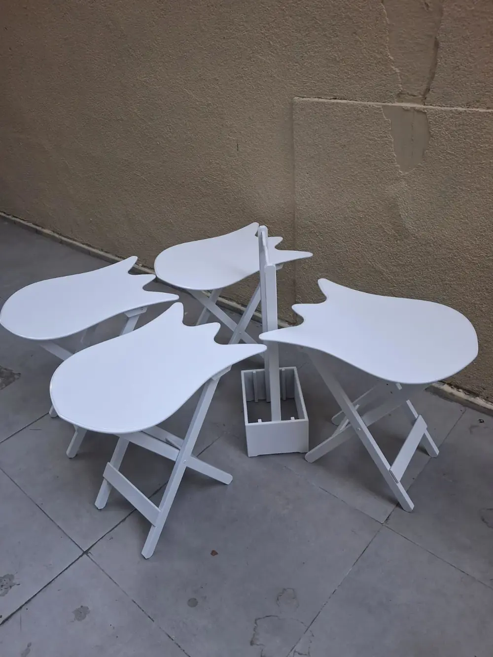 Zigon Çanta 90539 Lale Model Dörtlü Takım Ahşap MDF Beyaz Renk El