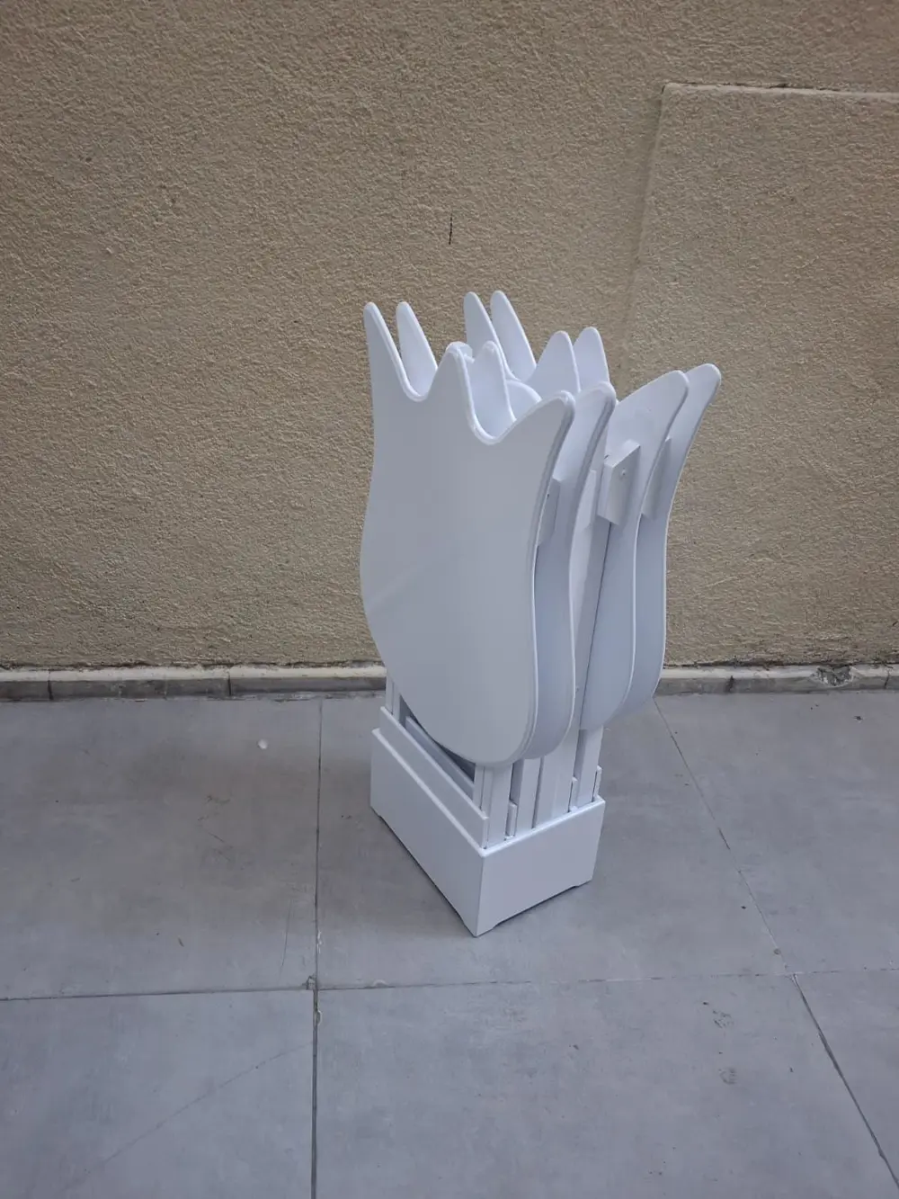 Zigon Çanta 90539 Lale Model Dörtlü Takım Ahşap MDF Beyaz Renk El