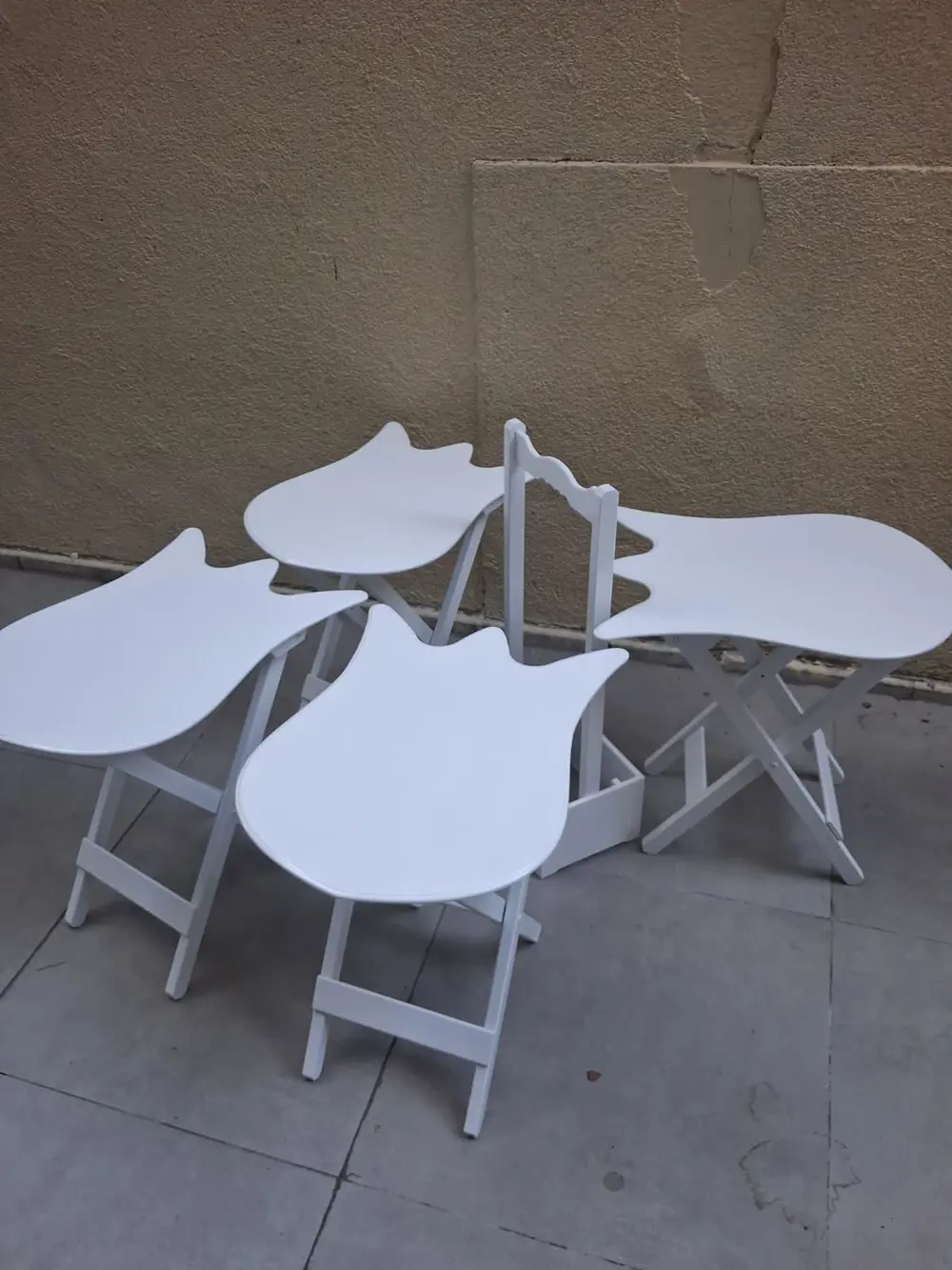 Zigon Çanta 90539 Lale Model Dörtlü Takım Ahşap MDF Beyaz Renk El