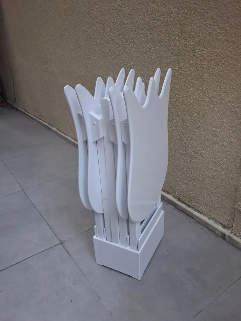 Zigon Çanta 90539 Lale Model Dörtlü Takım Ahşap MDF Beyaz Renk El