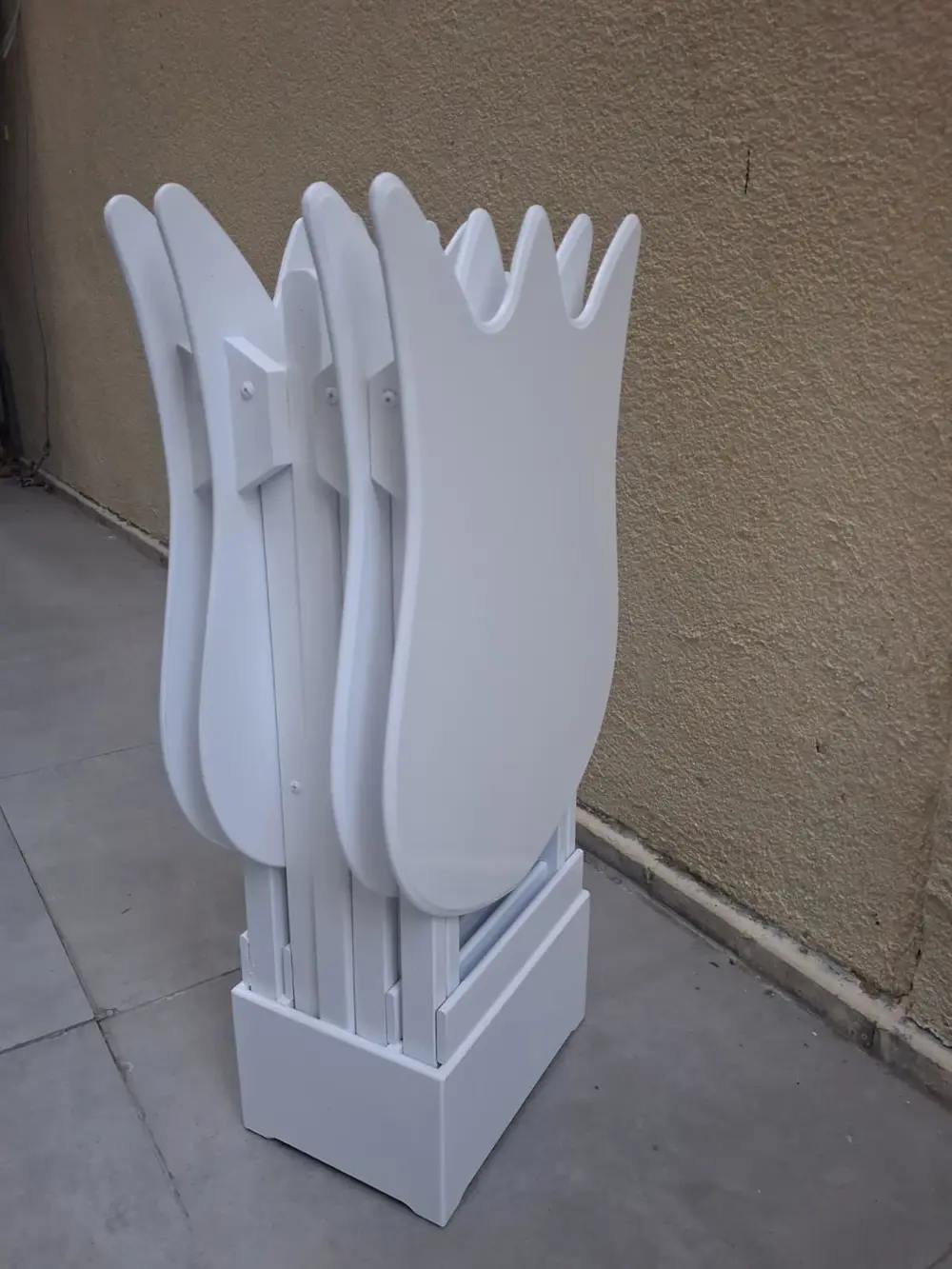 Zigon Çanta 90539 Lale Model Dörtlü Takım Ahşap MDF Beyaz Renk El