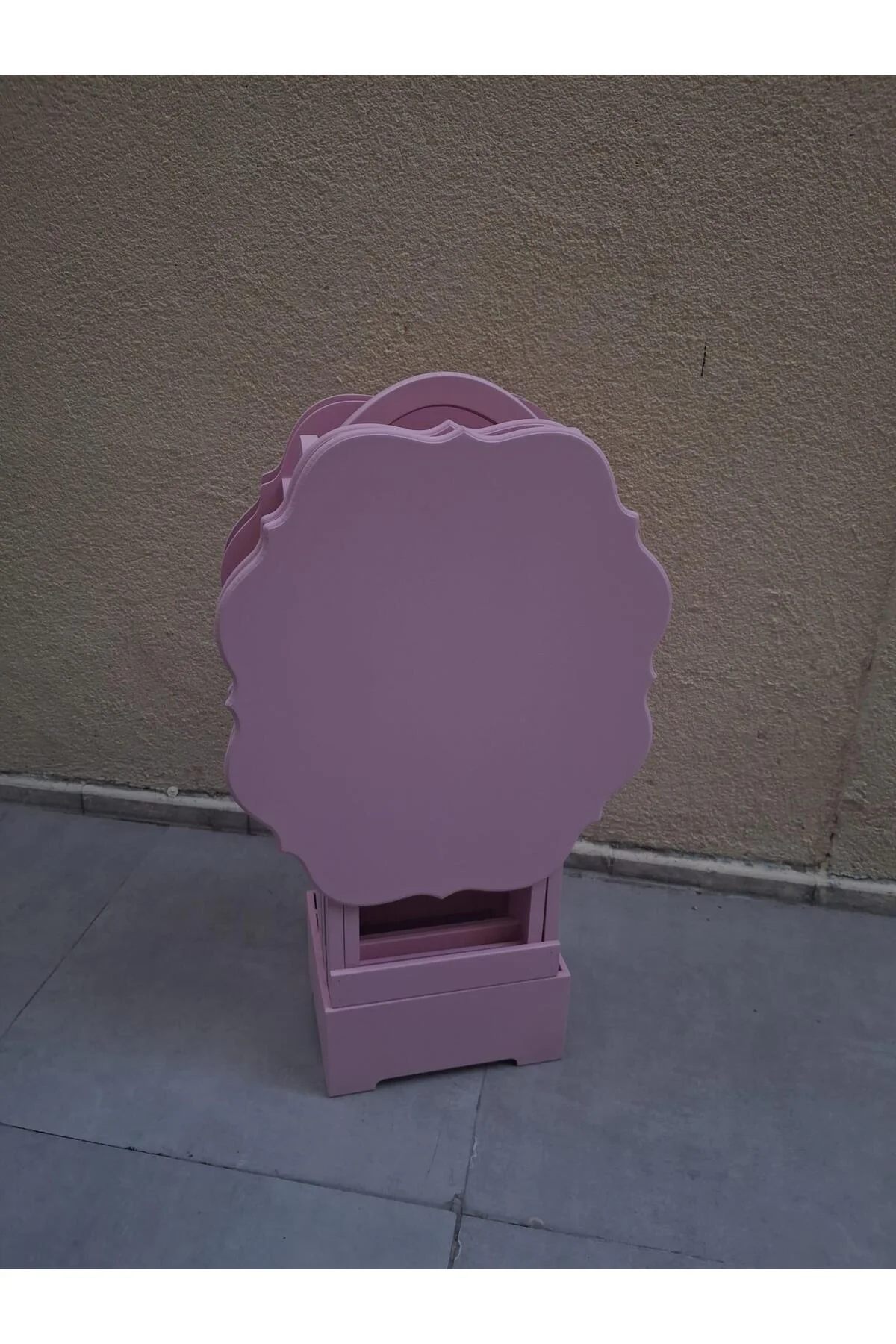 Zigon Çanta 90541 Yonca Takım Dörtlü Model Ahşap MDF Parlak Pembe Renk El Yapım - Görsel 2
