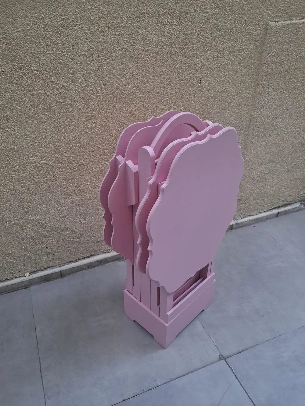 Zigon Çanta 90541 Yonca Takım Dörtlü Model Ahşap MDF Parlak Pembe
