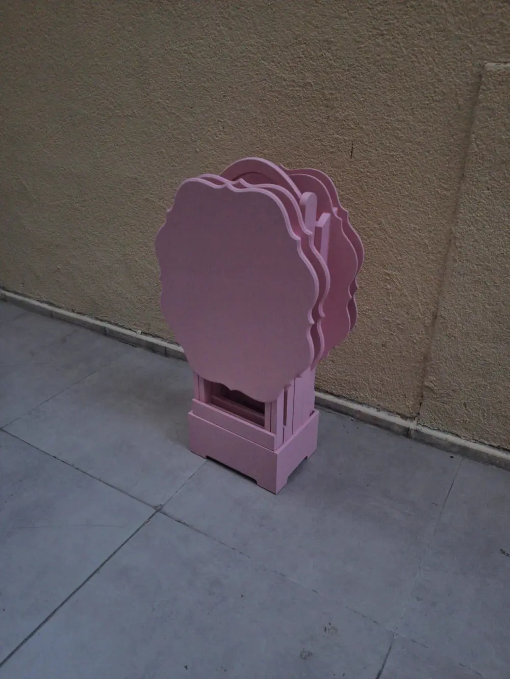 Zigon Çanta 90541 Yonca Takım Dörtlü Model Ahşap MDF Parlak Pembe