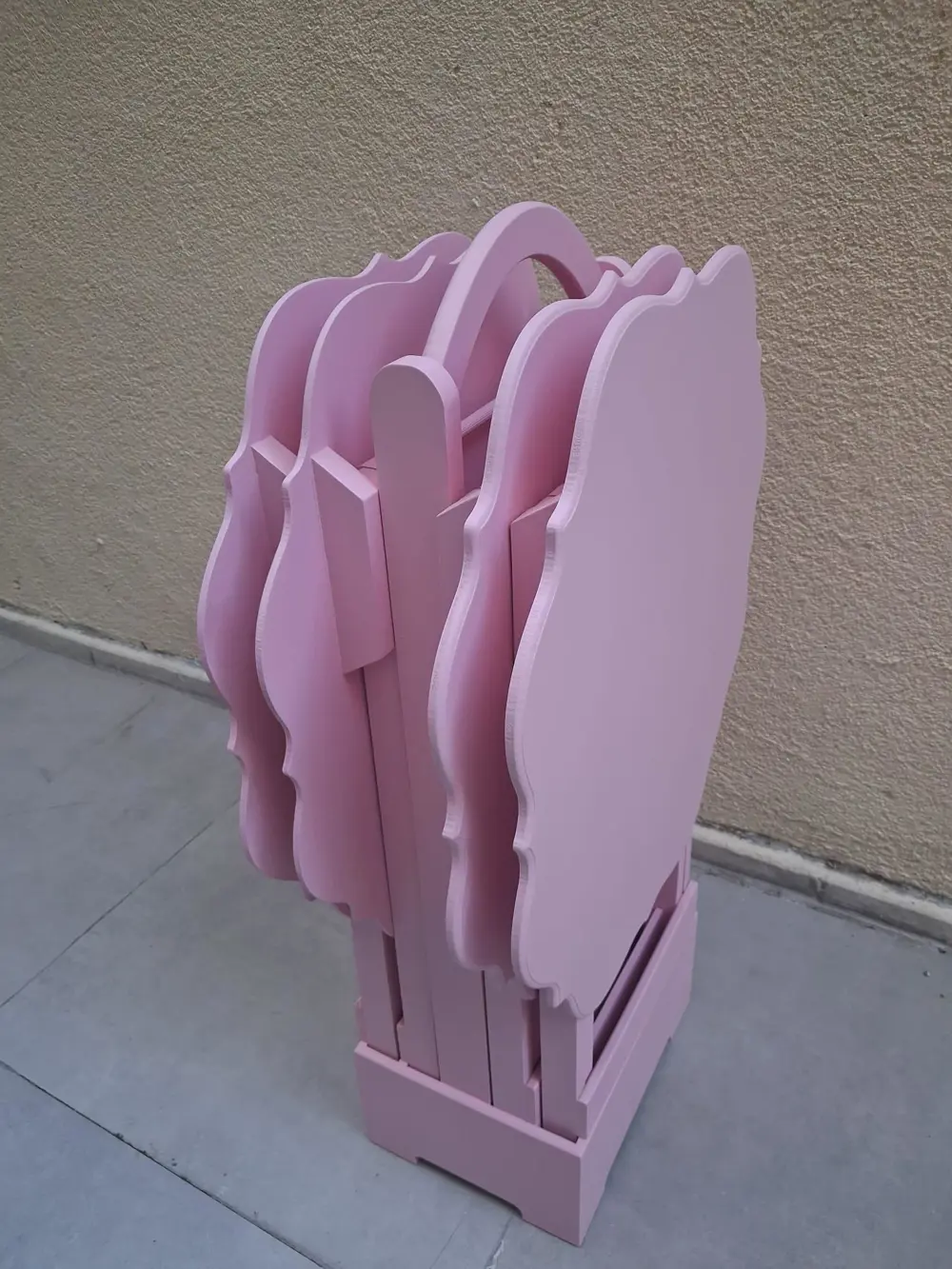 Zigon Çanta 90541 Yonca Takım Dörtlü Model Ahşap MDF Parlak Pembe