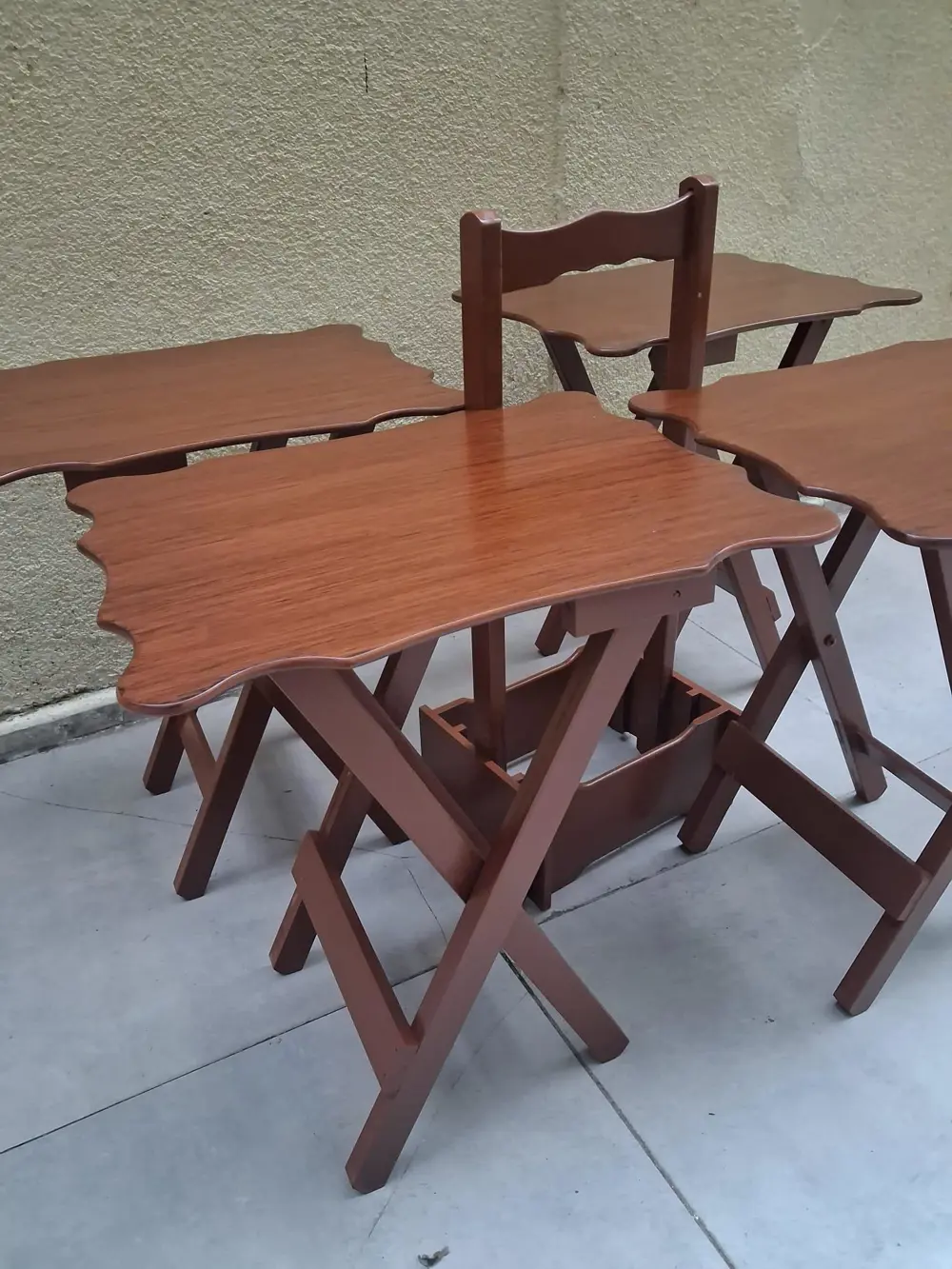 Zigon Çanta  90560 Sehpa Dikdörtgen Model Kayın Torna Parlak Cevi