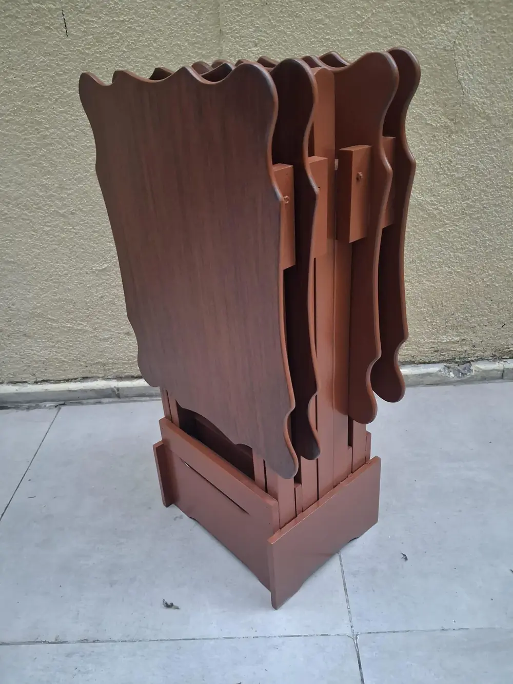 Zigon Çanta  90560 Sehpa Dikdörtgen Model Kayın Torna Parlak Cevi