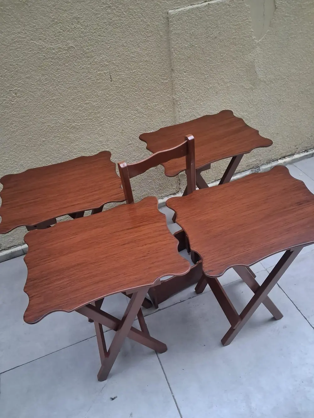 Zigon Çanta  90560 Sehpa Dikdörtgen Model Kayın Torna Parlak Cevi