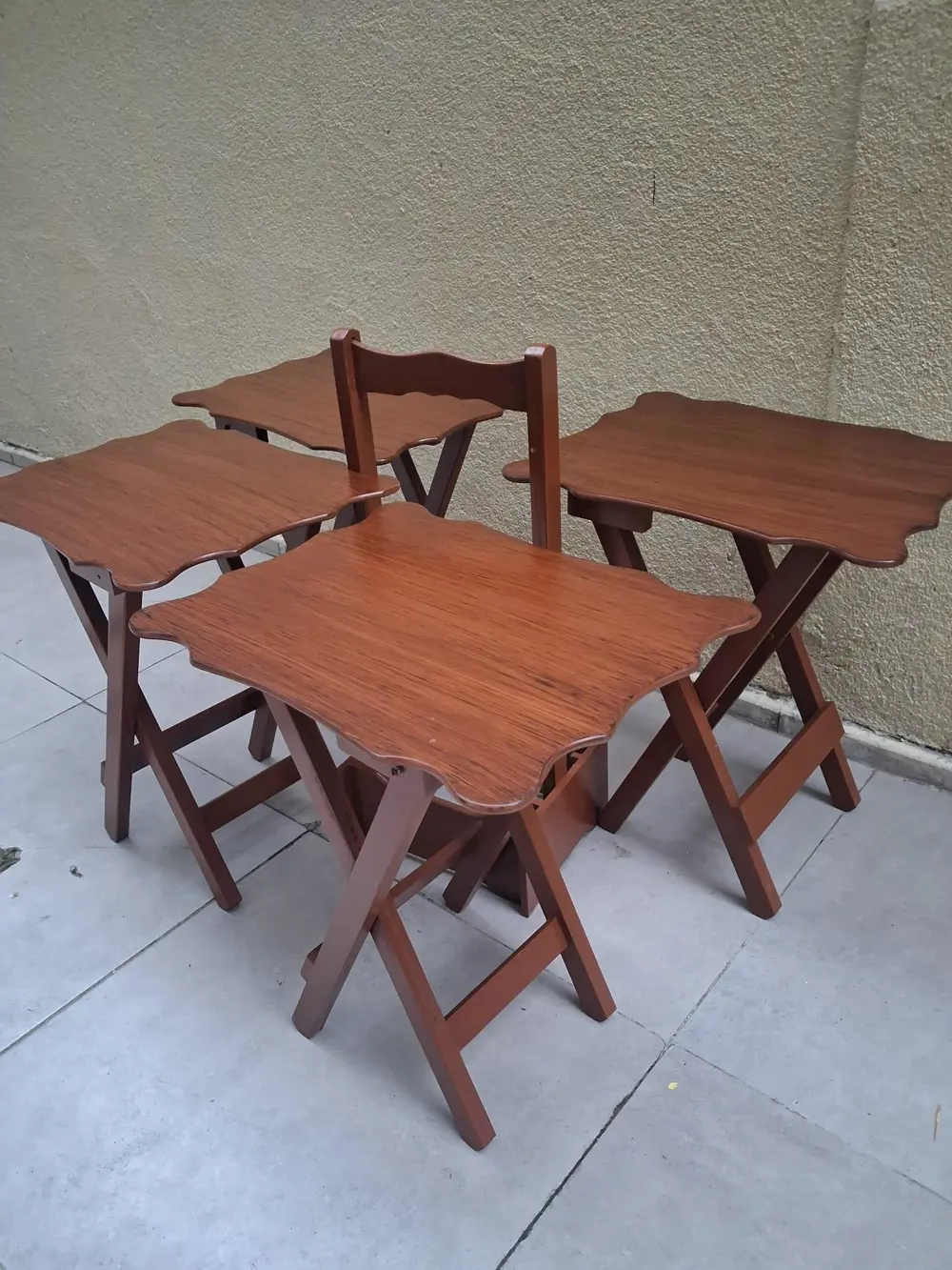 Zigon Çanta  90560 Sehpa Dikdörtgen Model Kayın Torna Parlak Cevi