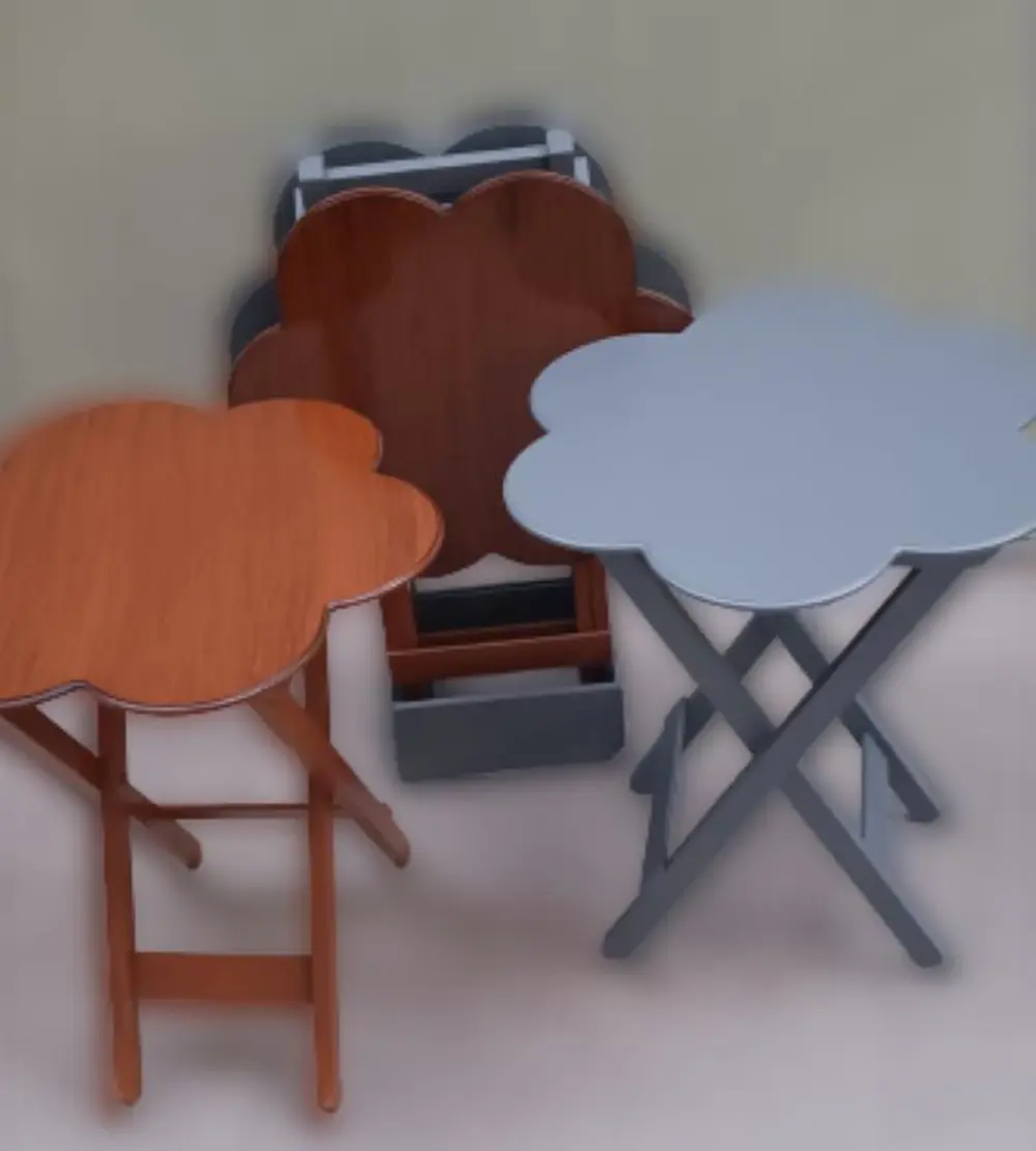 Zigon Çanta 9109 Sehpa Papatya Model Ahşap MDF Ceviz ve Gri Renk 