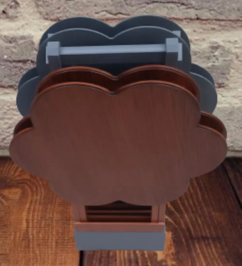 Zigon Çanta 9109 Sehpa Papatya Model Ahşap MDF Ceviz ve Gri Renk 