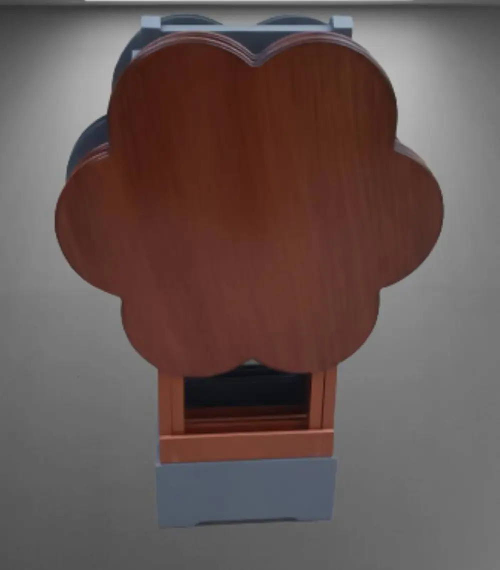 Zigon Çanta 9109 Sehpa Papatya Model Ahşap MDF Ceviz ve Gri Renk 