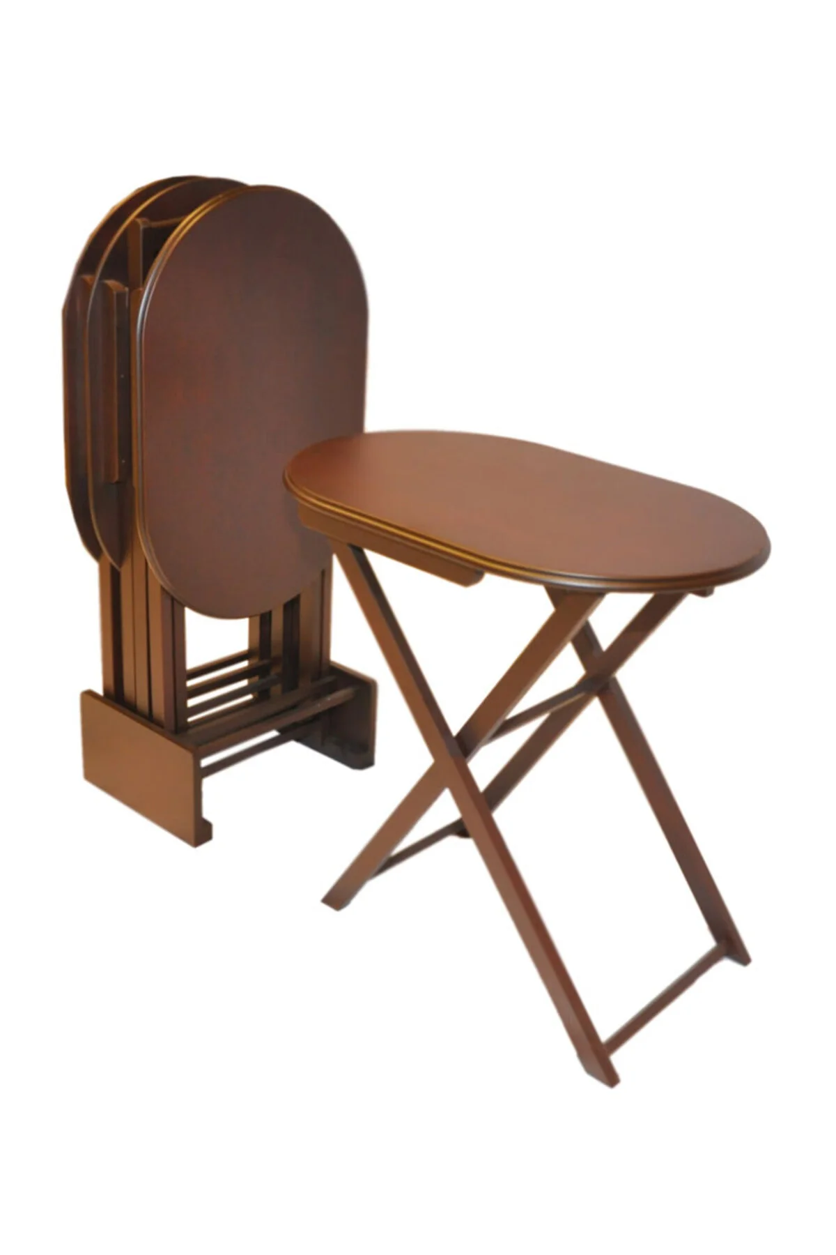 Zigon Çanta oval 18060 ahşap MDF Torna gövde ayak Parlak Ceviz Natüre El yapım - Görsel 3