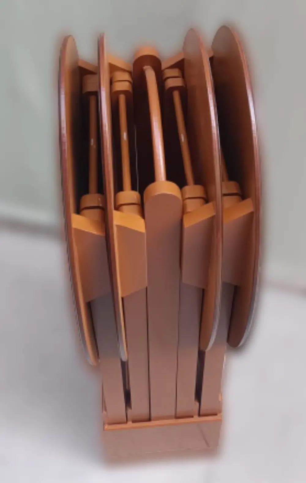 Zigon Çanta OVAL 90135 Dörtlü Model Ahşap MDF Parlak Ceviz Lake E