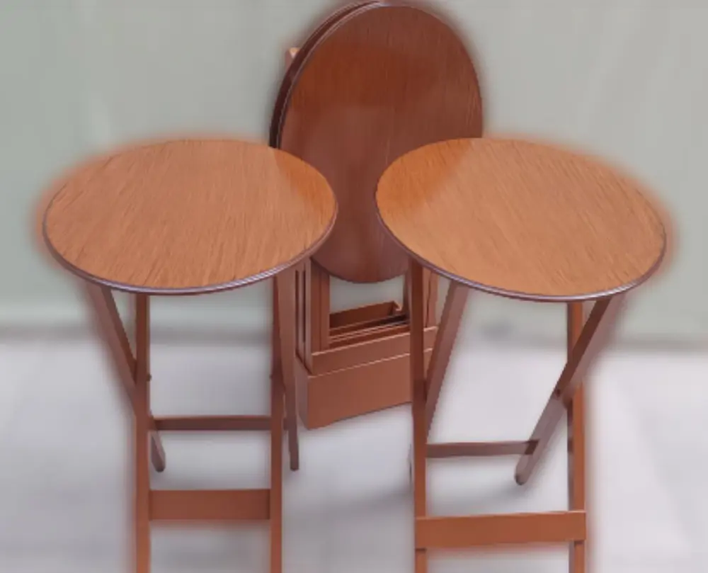 Zigon Çanta OVAL 90135 Dörtlü Model Ahşap MDF Parlak Ceviz Lake E