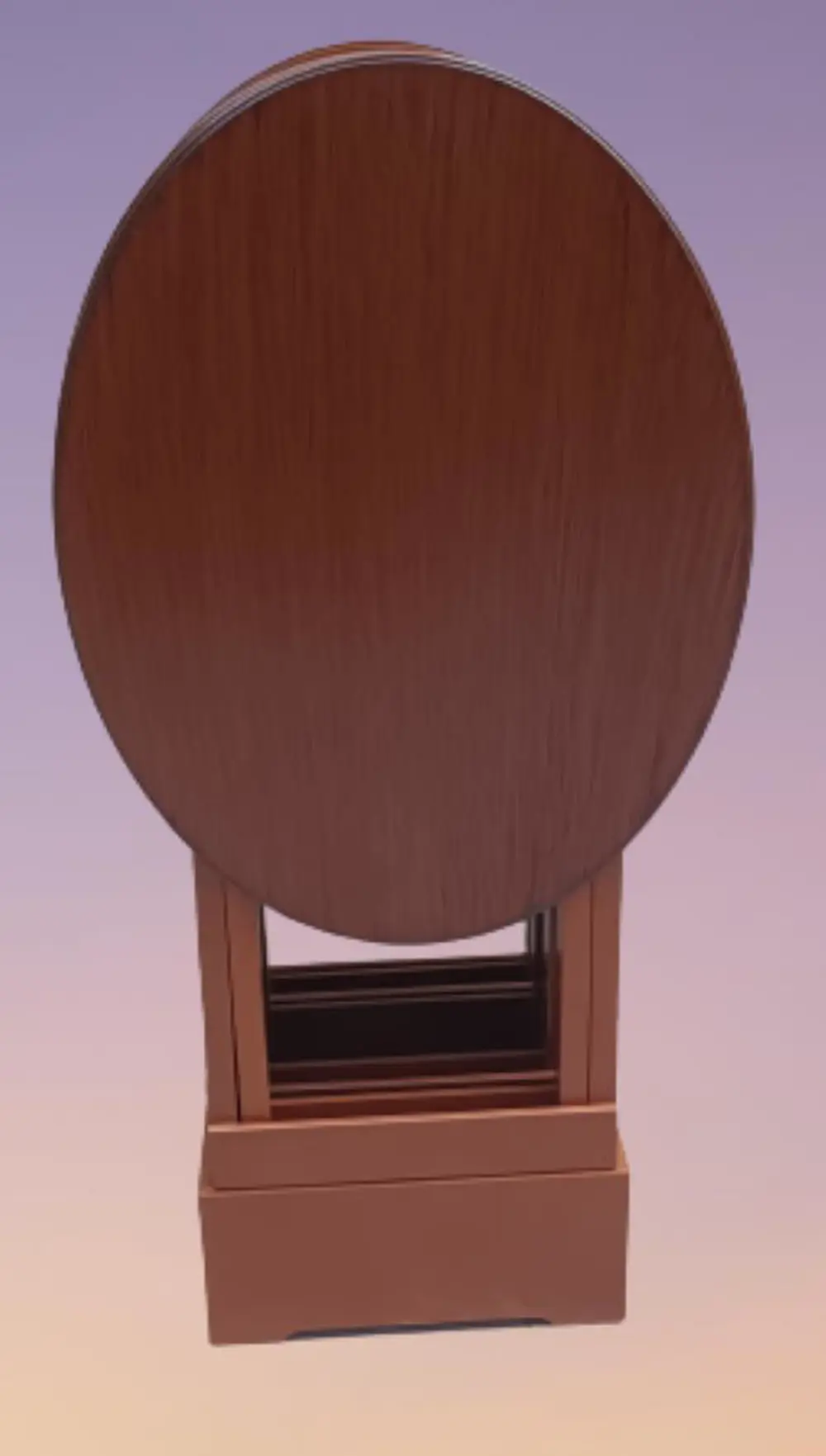 Zigon Çanta OVAL 90135 Dörtlü Model Ahşap MDF Parlak Ceviz Lake E