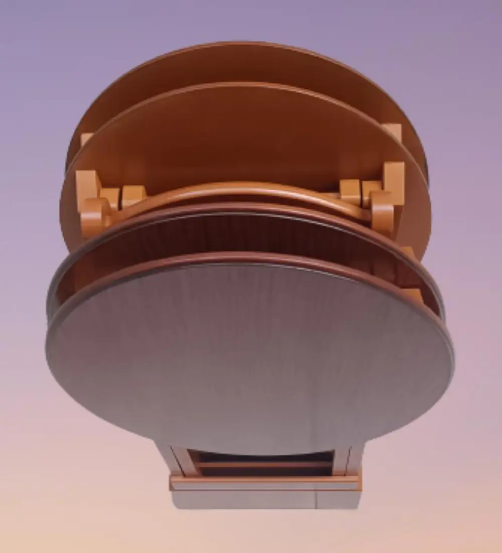 Zigon Çanta OVAL 90135 Dörtlü Model Ahşap MDF Parlak Ceviz Lake E