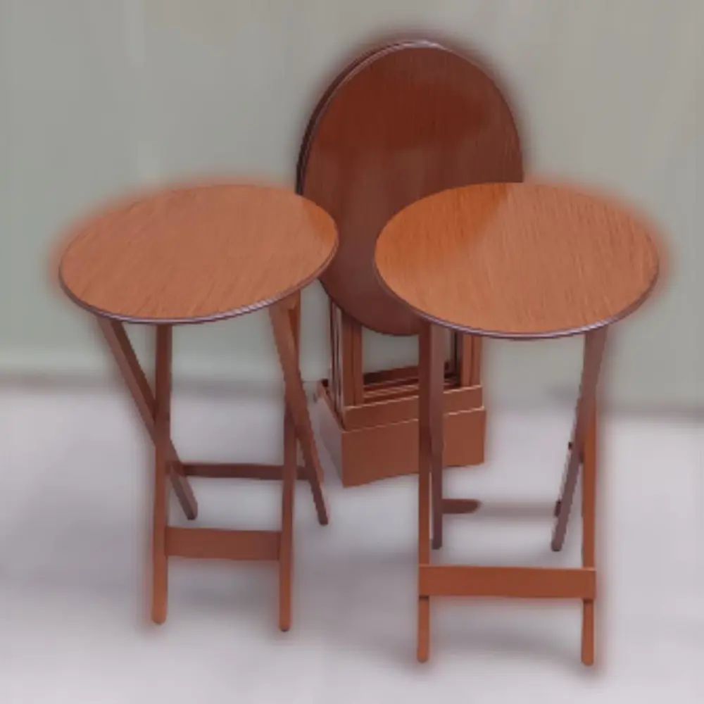 Zigon Çanta OVAL 90135 Dörtlü Model Ahşap MDF Parlak Ceviz Lake E